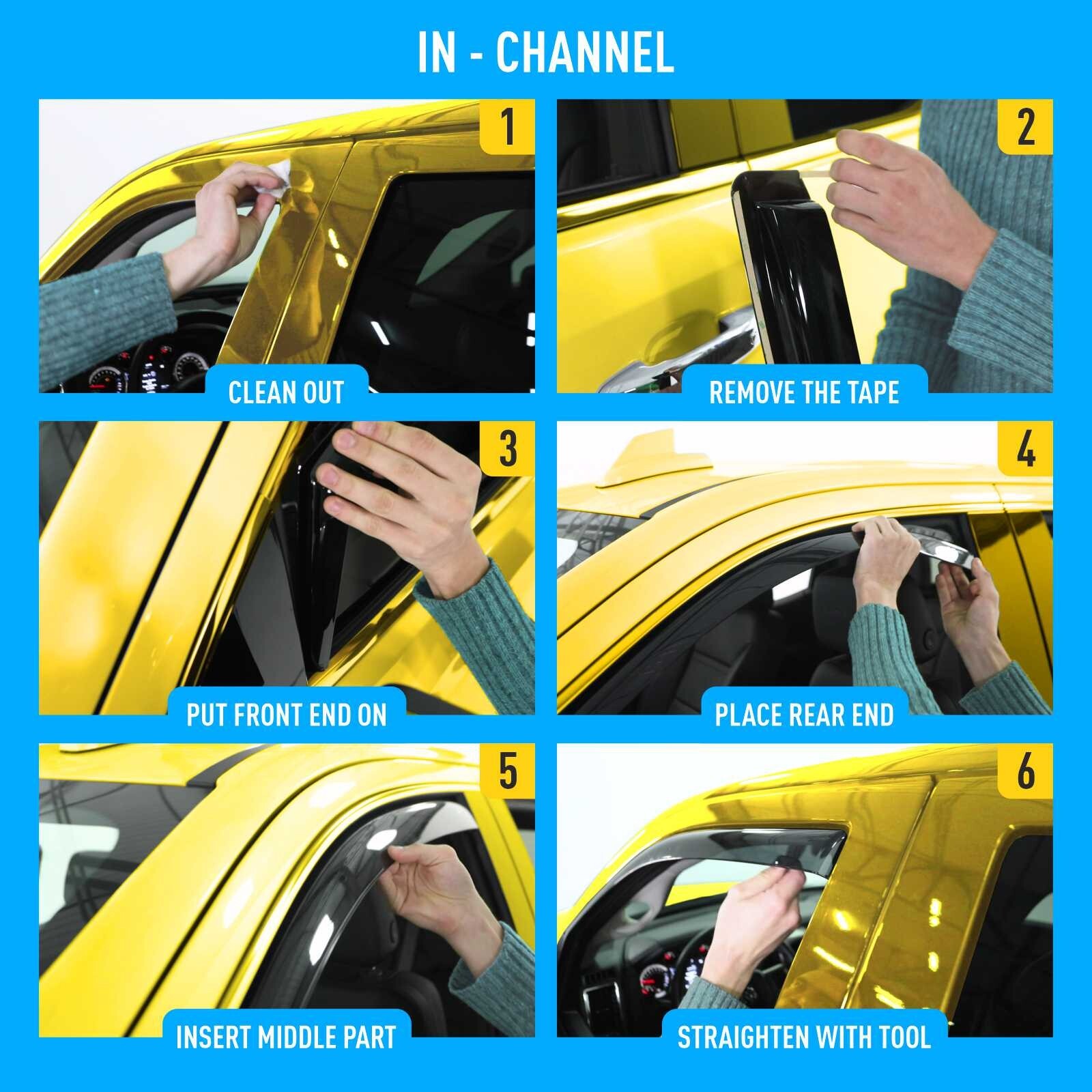 Rain Visors Wind Rain Guards for 2020-2026 Chevy Silverado Crew Cab 2500/3500