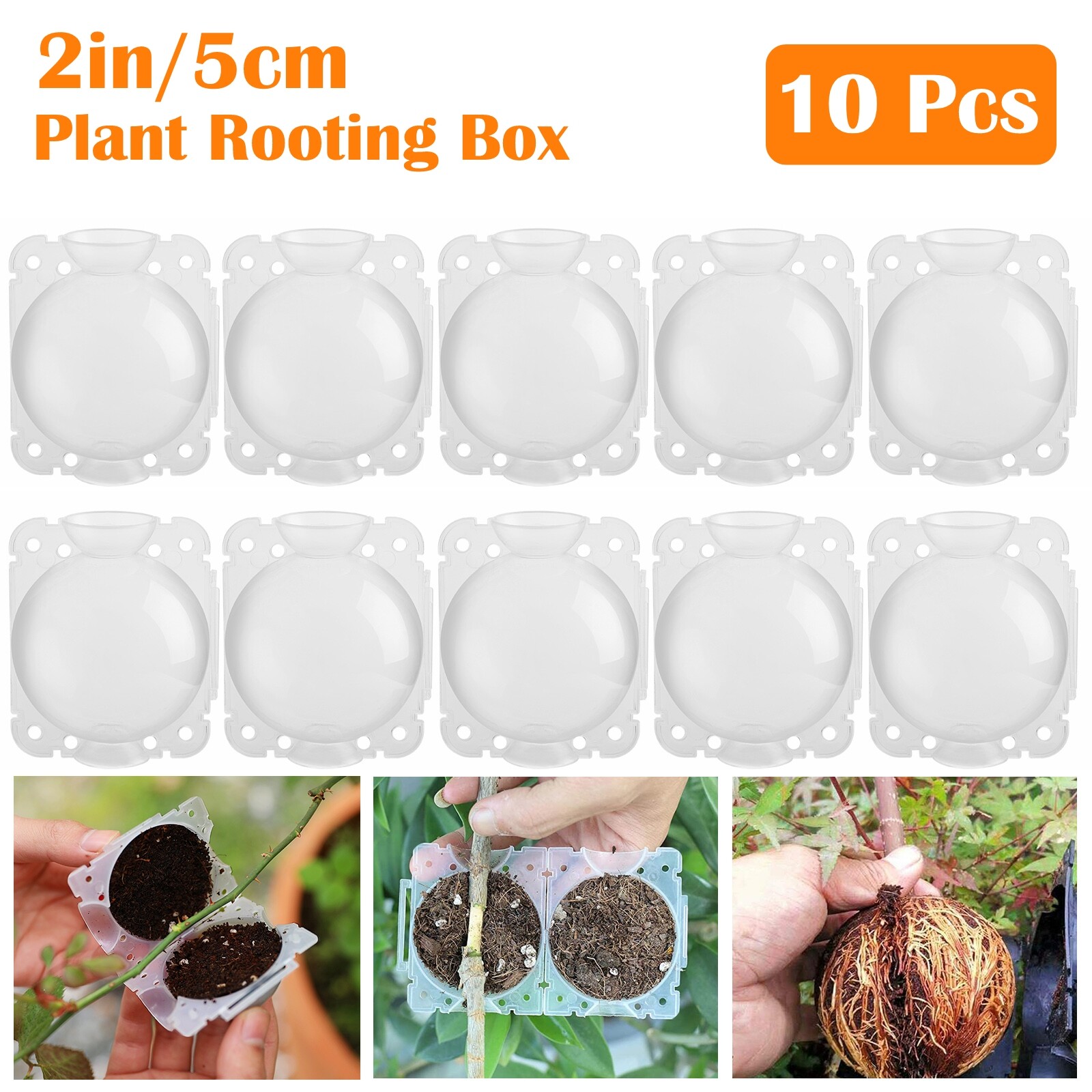 10x Reusable Plant Root Growing Box Air Layering Pods High Pressure Grafting Box