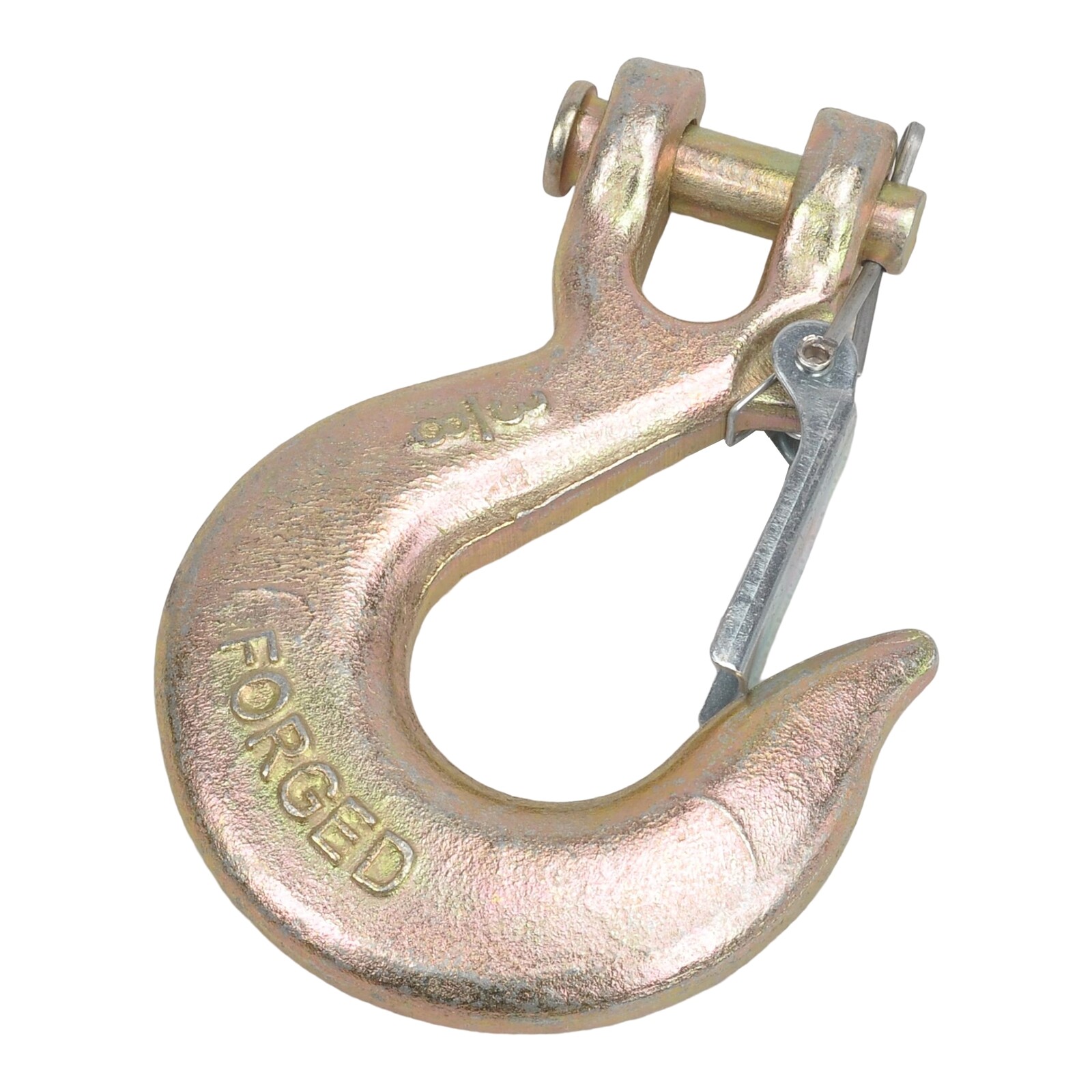 2PCS 3/8" Grade 70 Heavy Duty Forged Steel Clevis Slip Hook With Safety Latch