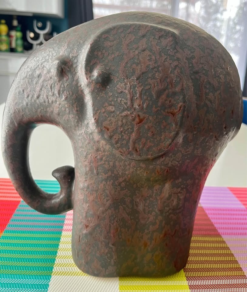 MCM Ceramic Minimalist Elephant Sculpture Vintage