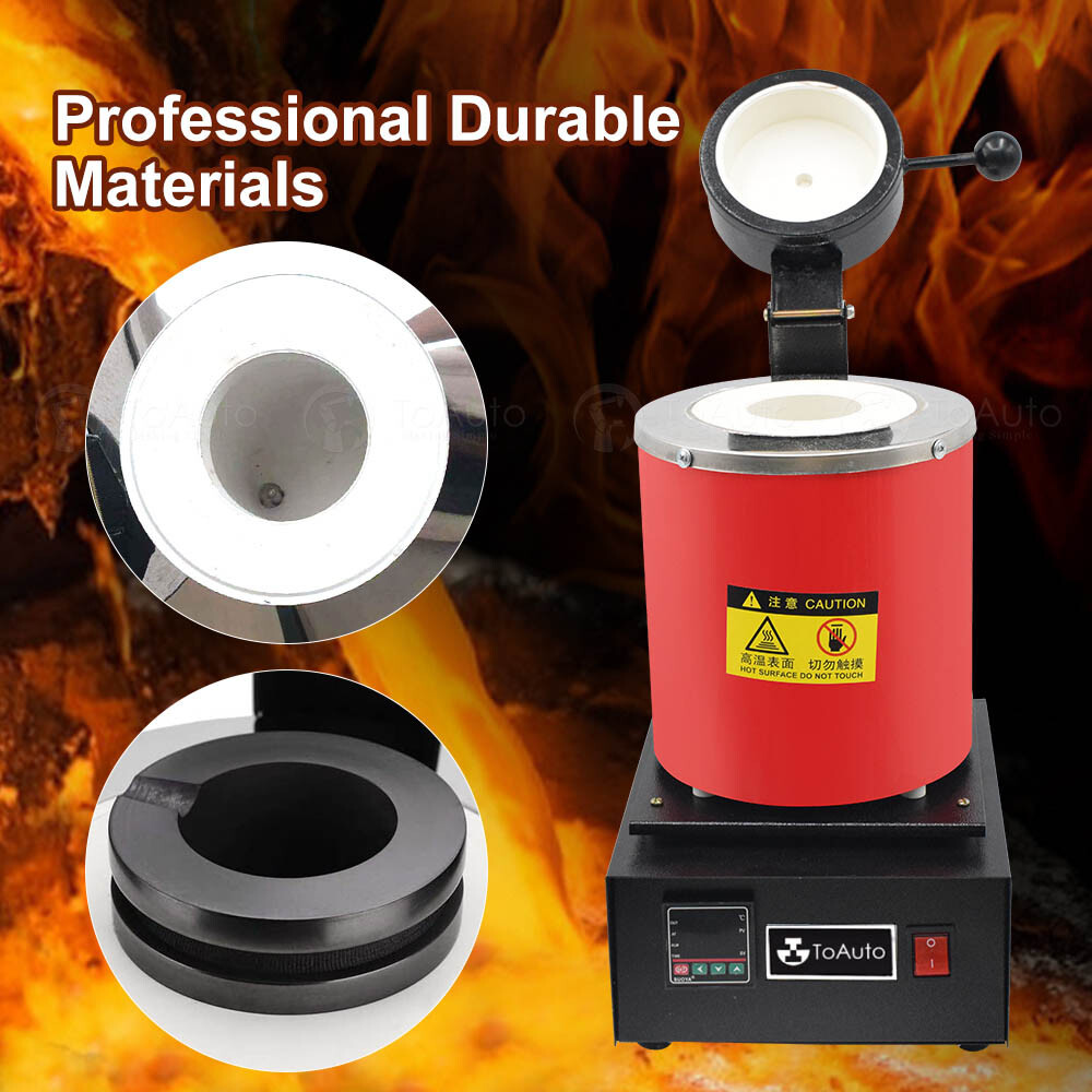 3KG Digital Metal Melting Furnace Jewelry Smelter Kiln Refining Gold Silver 110V