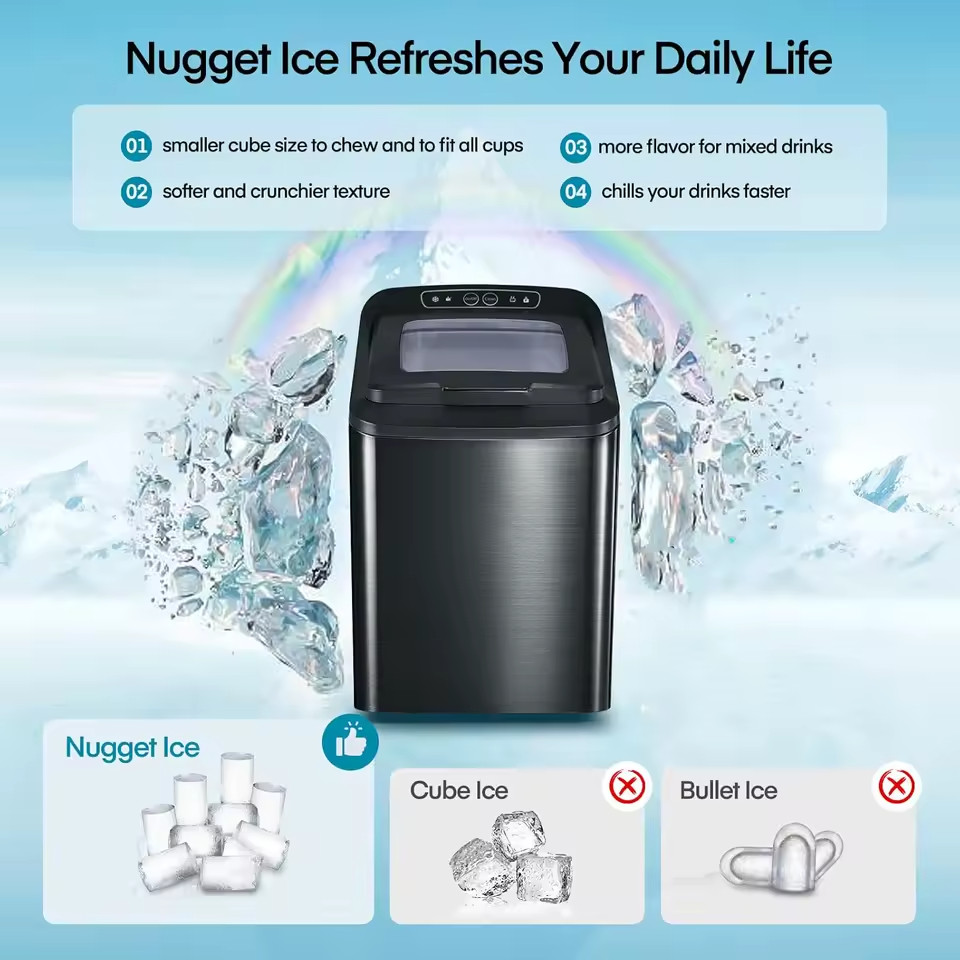 Gevi Countertop Nugget Ice Maker Machine 28lb/24 SelfCleaning Portable Ice Maker