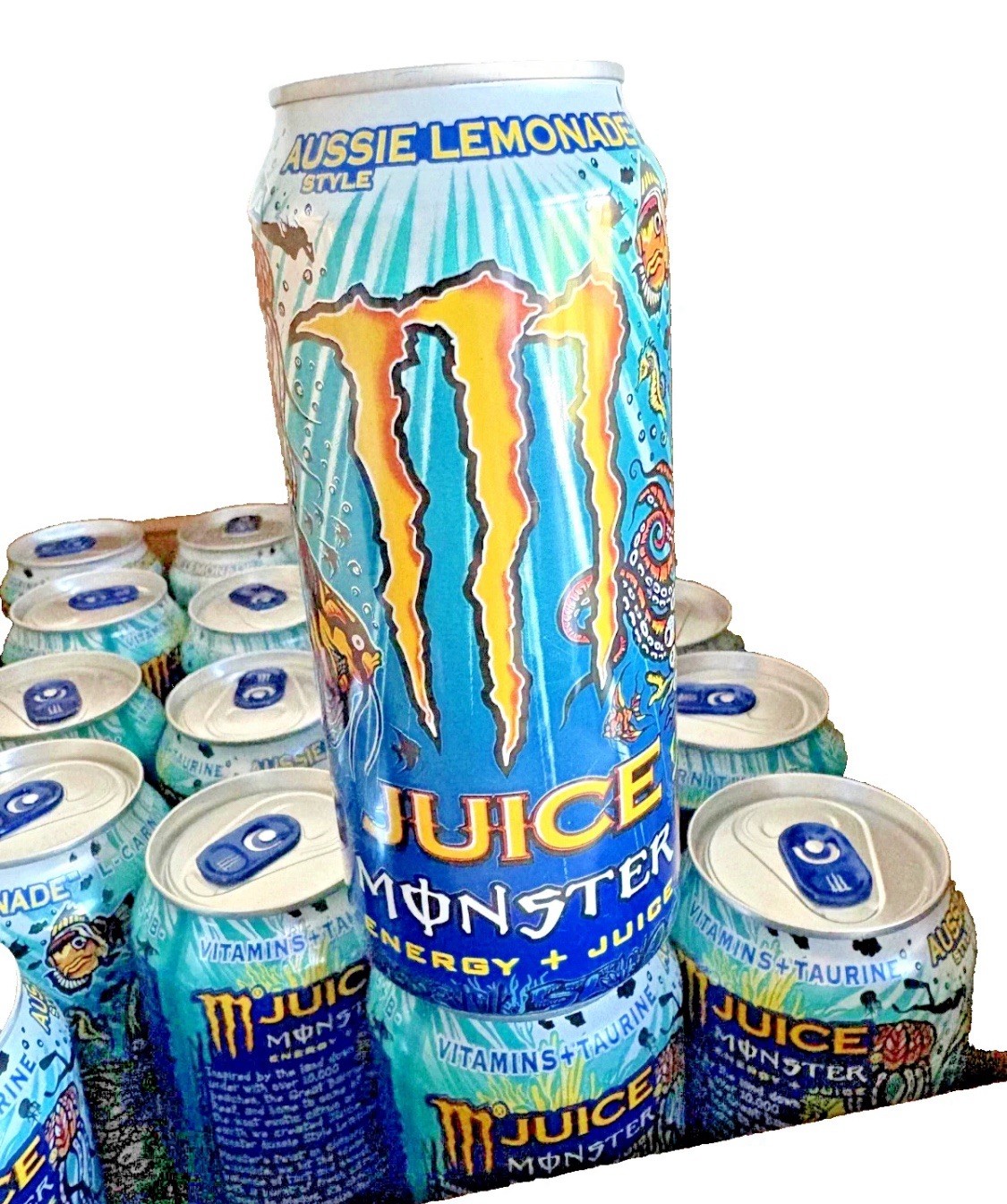 ( 15 Pack) Monster JUICE Exotic Aussie Style Lemonade Sports Energy Drink 16 Oz