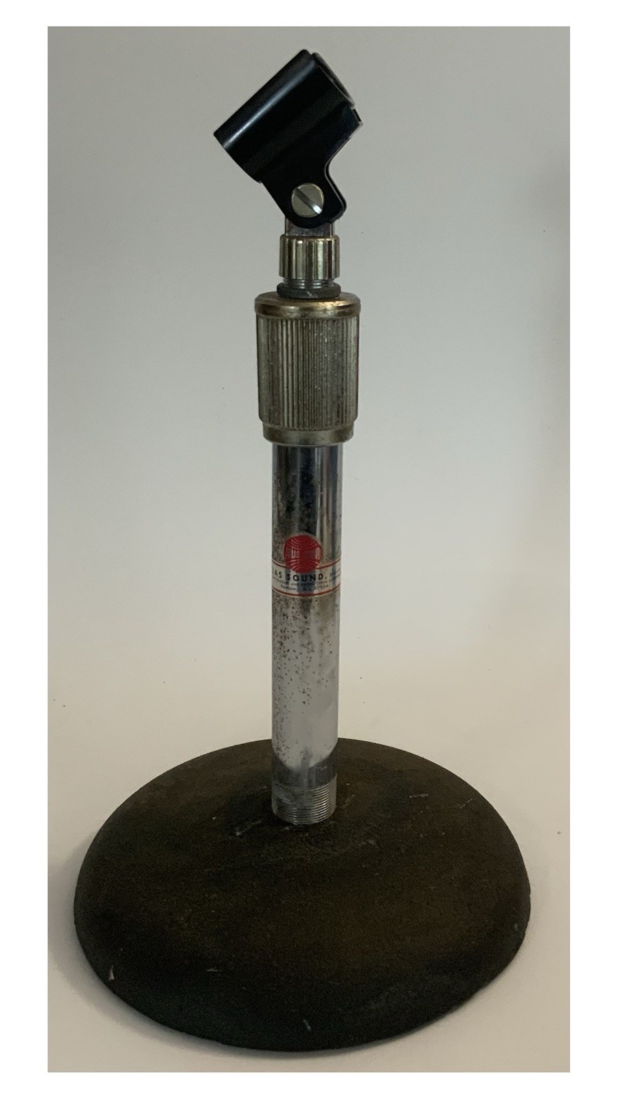 Vtg MCM Atlas Sound Adjustable Desk/Tabletop Microphone Stand-Cast Iron Base🅱️