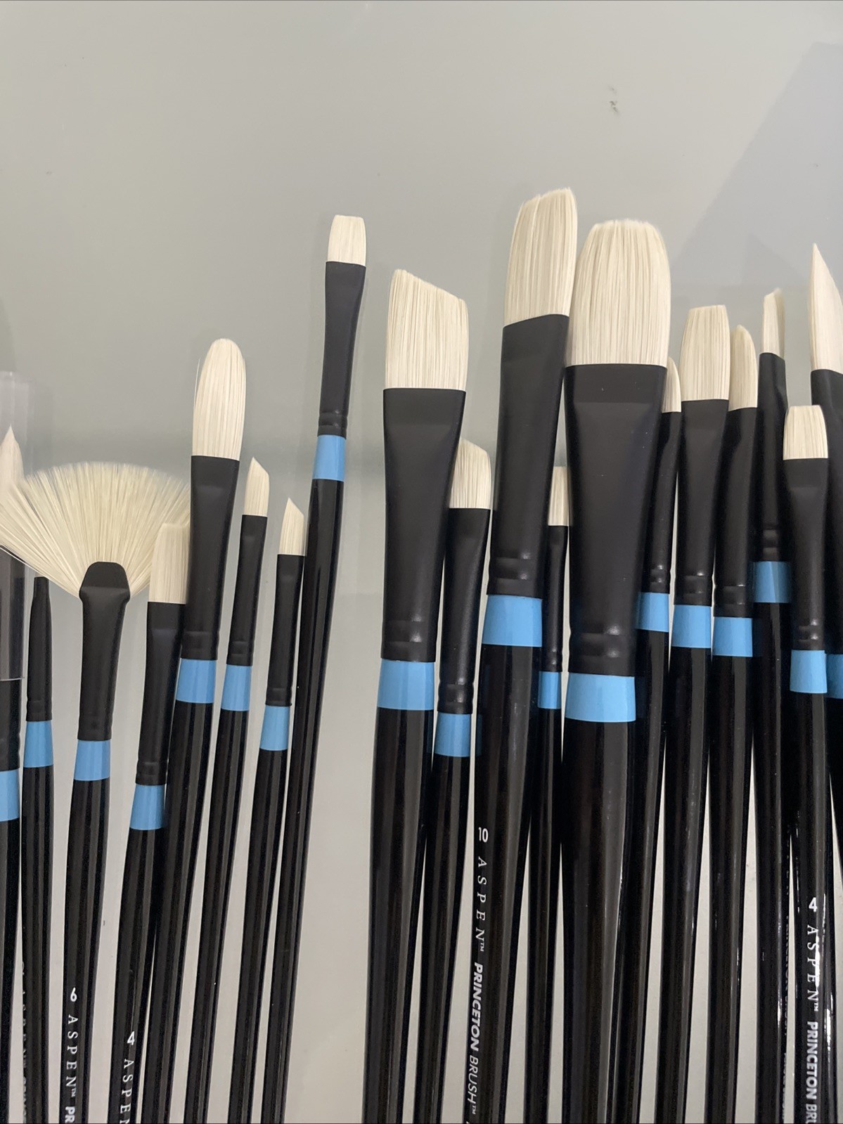 LOT OF 49 - Princeton Aspen Long Handle Oil Acrylic Synthetic Paint Brushes