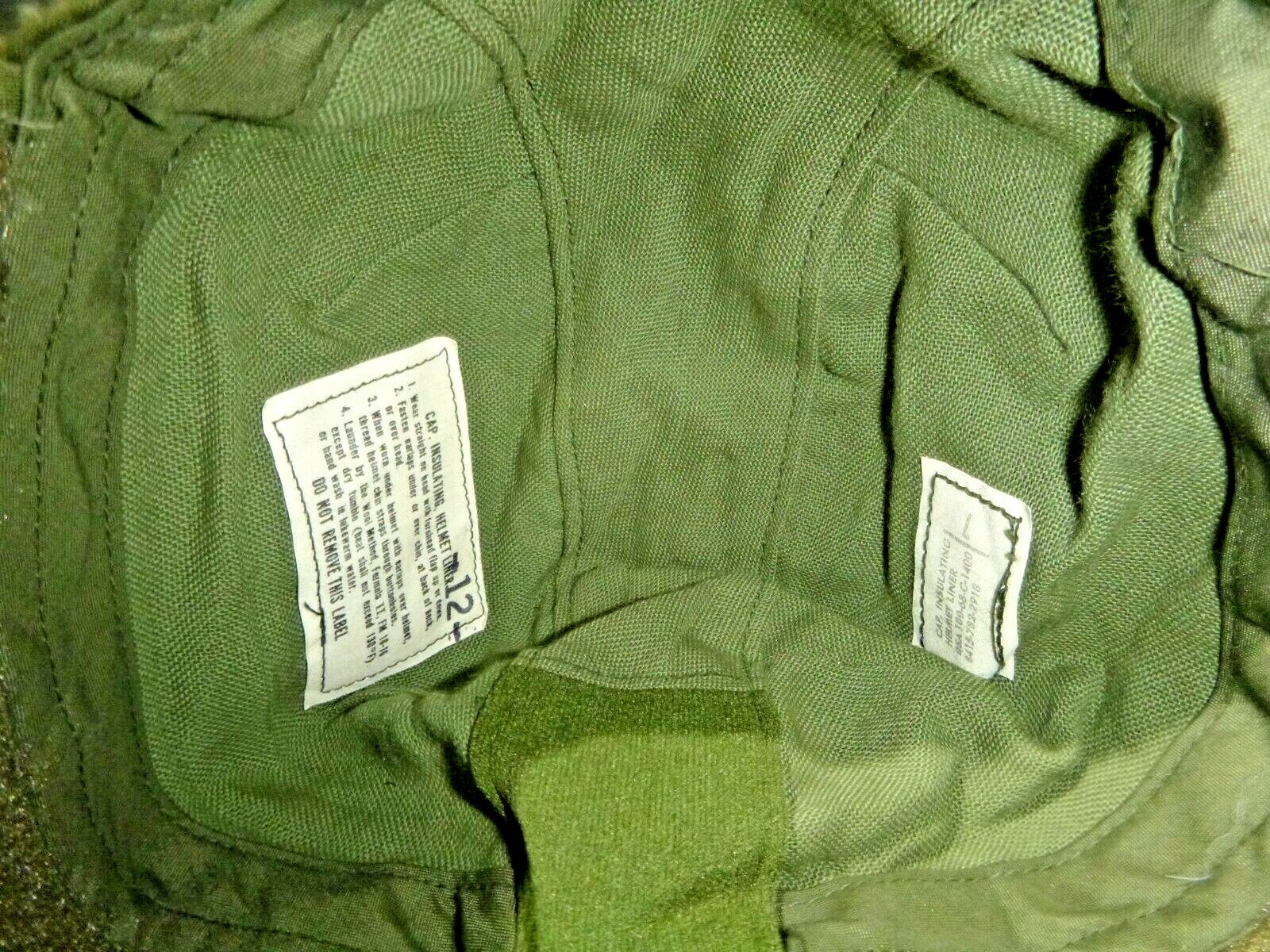 NEW US Military Cold Weather Insulating Helmet Liner Cap Hat OD Green Size 7