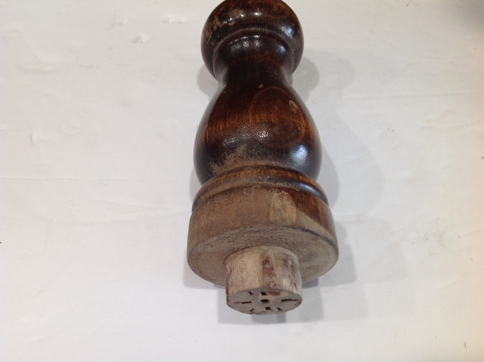 VINTAGE ETHAN ALLEN MCM STACKABLE VINYL WITH WOOD BASE FOOTSTOOL OTTOMAN