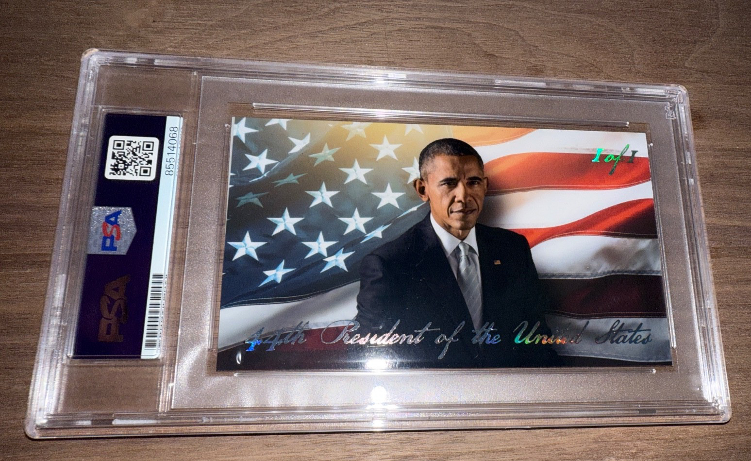 Barack Obama Signed Cut Custom 44th President 3x5 Card PSA DNA Slab Slabbed AUTO