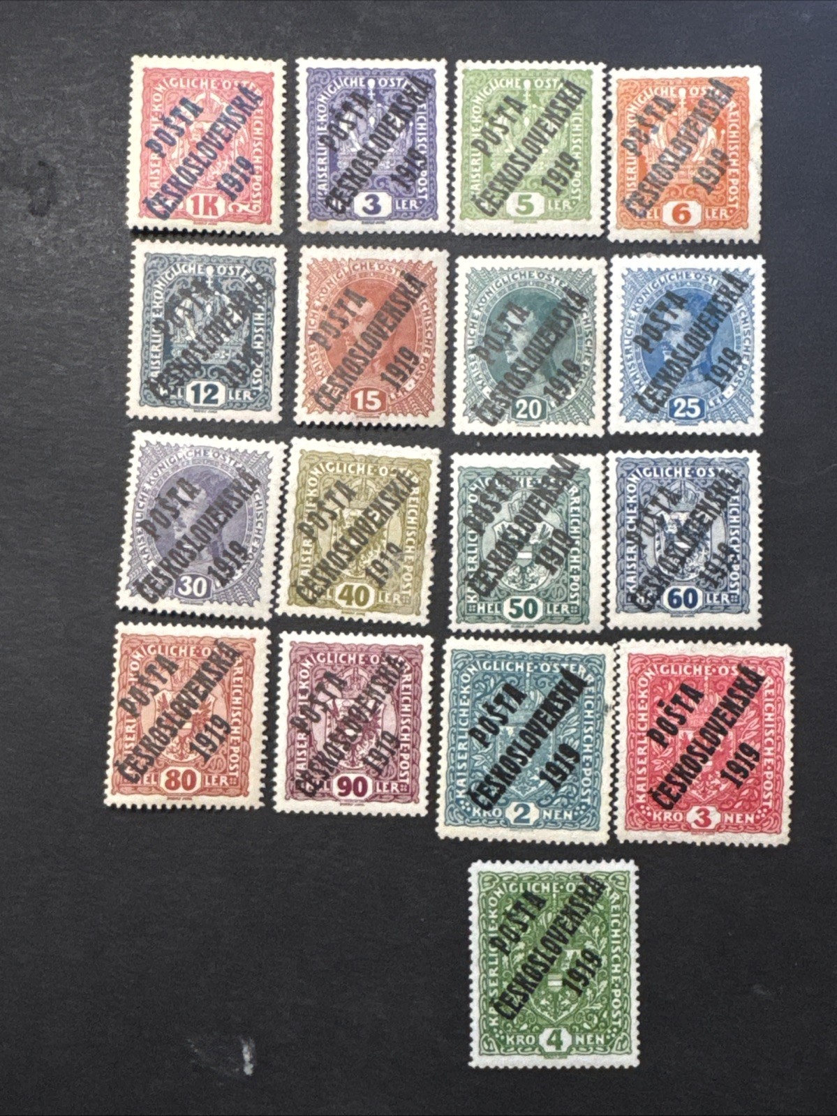 Czech Collections Overprint Posta Ceskoslovenska 1919 Mint Hinged Old Rare Stamp