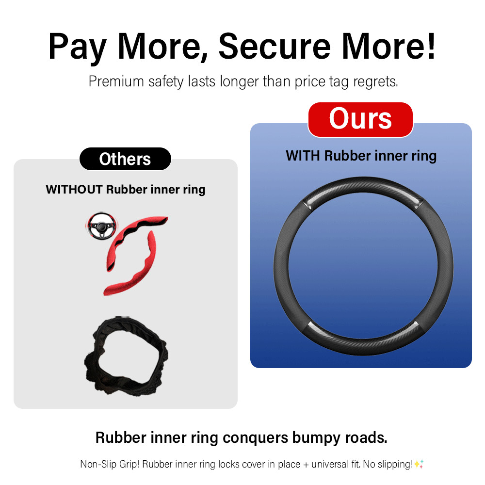 Black Carbon Fiber Steering Wheel Cover For Toyota Camry 1998-2026 Accessories