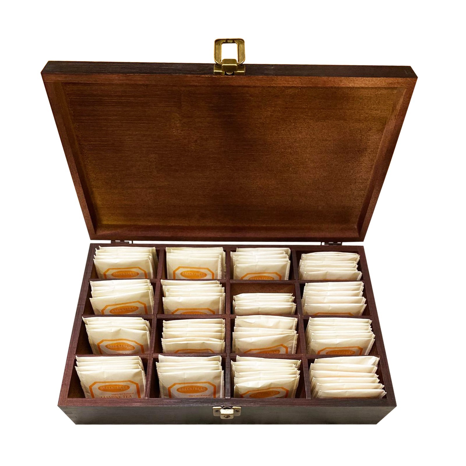 Bamboo Wood Tea Bag Organizer with 16 Slots – Tea Bag Holder and Tea Organizer