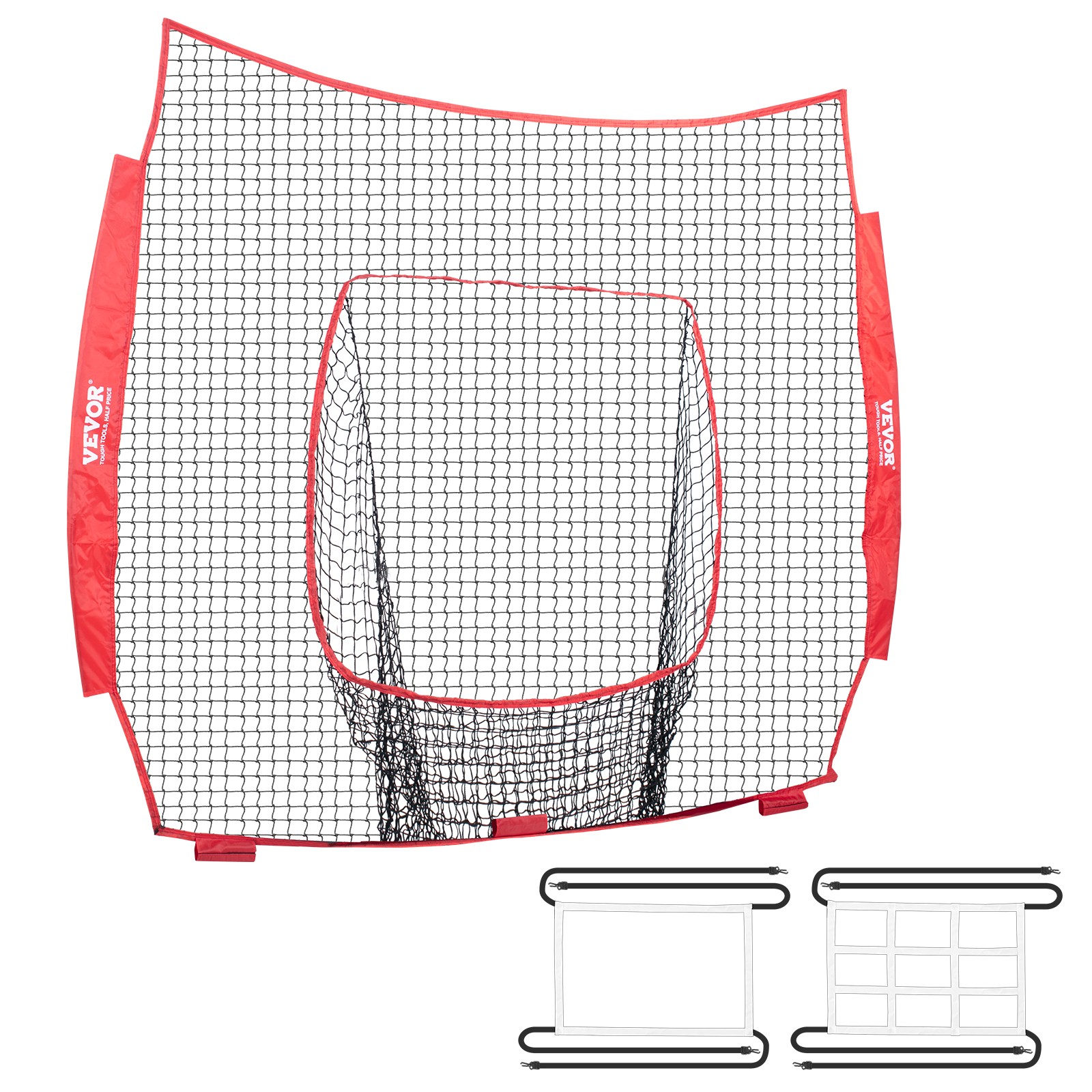 VEVOR 7x7 ft Baseball Softball Practice Net Hitting Batting Training Strike Zone
