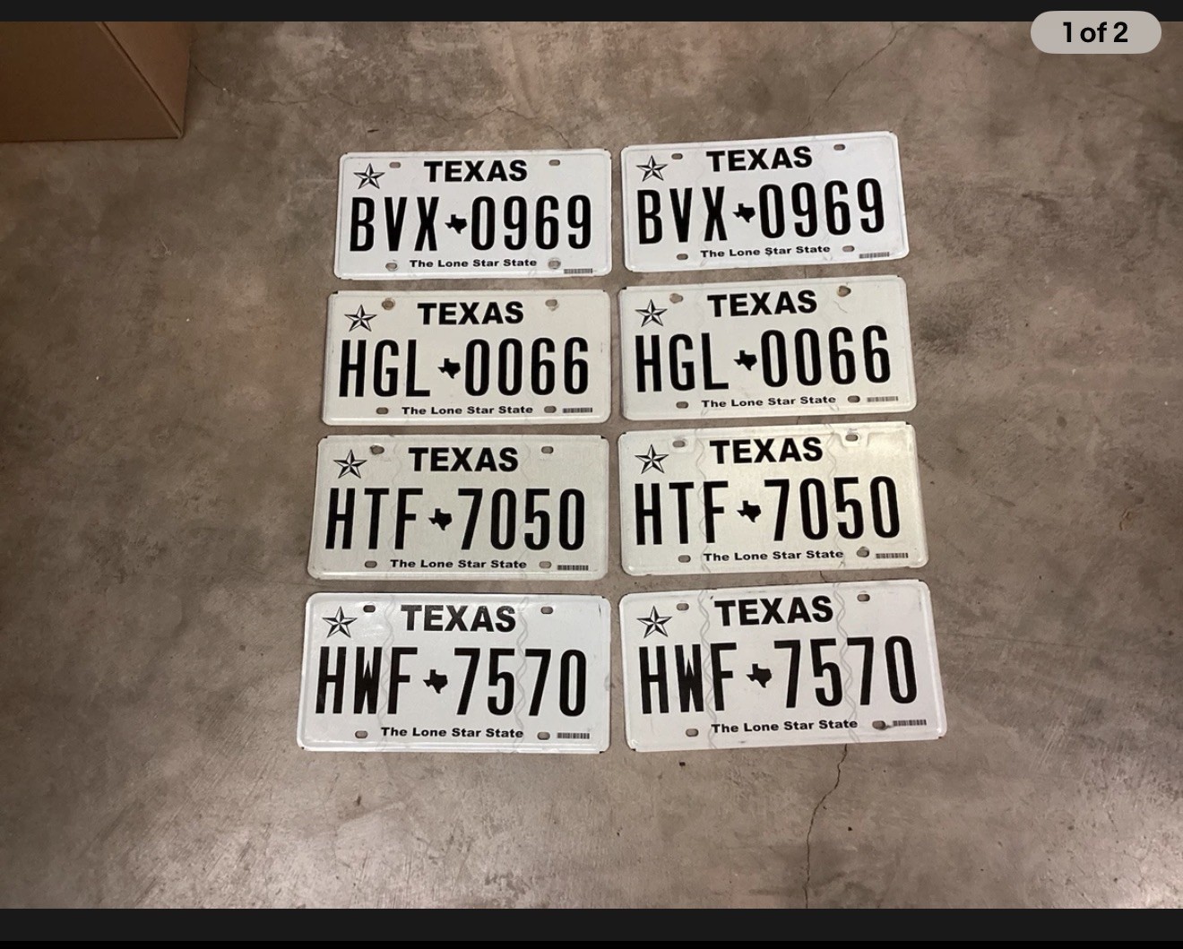EXPIRED TEXAS LICENSE PLATES 4 MATCHING SETS
