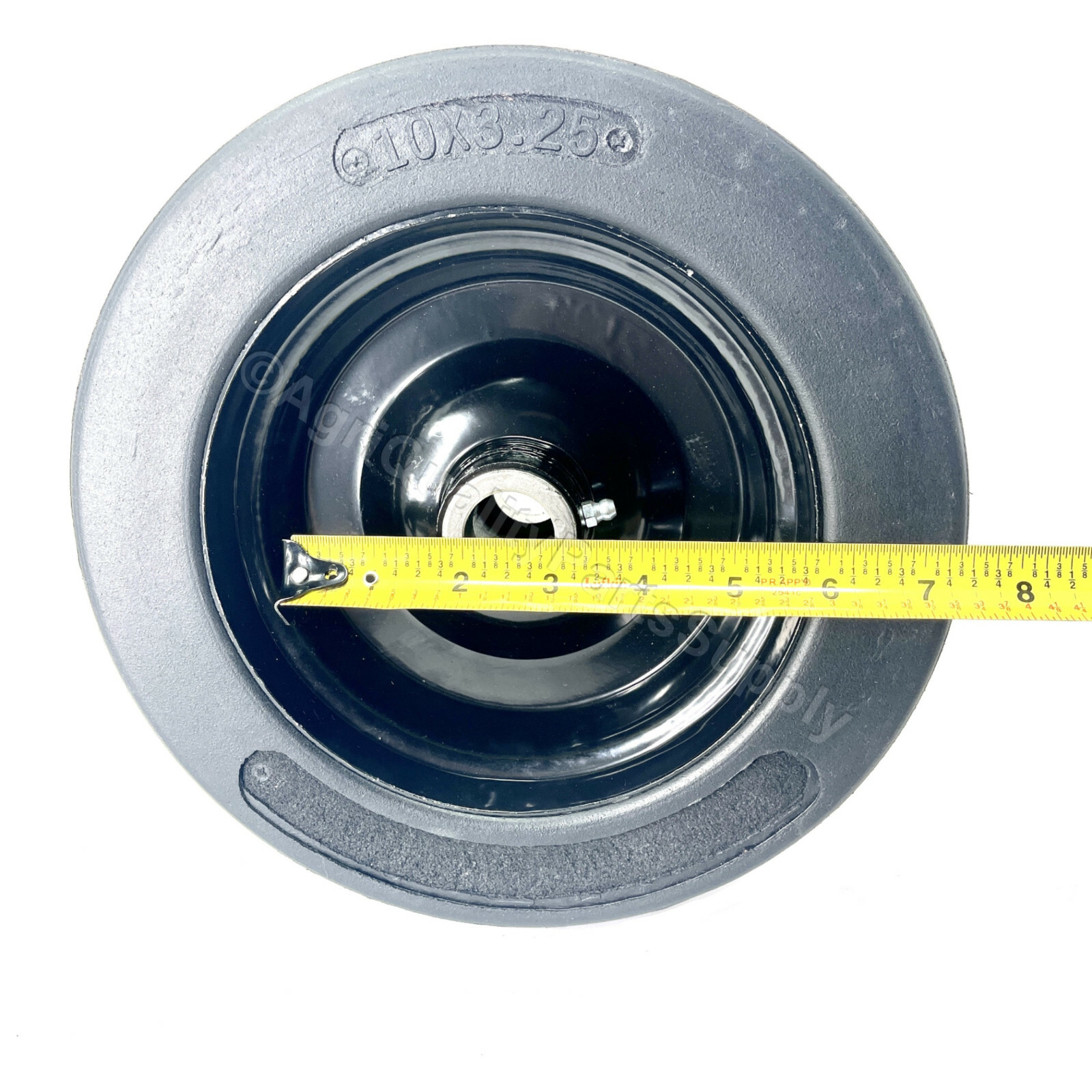 10"x 3.25" FINISH MOWER WHEEL -SOLID MOLDED TIRE - FITS 1" AXLE, Free Shipping