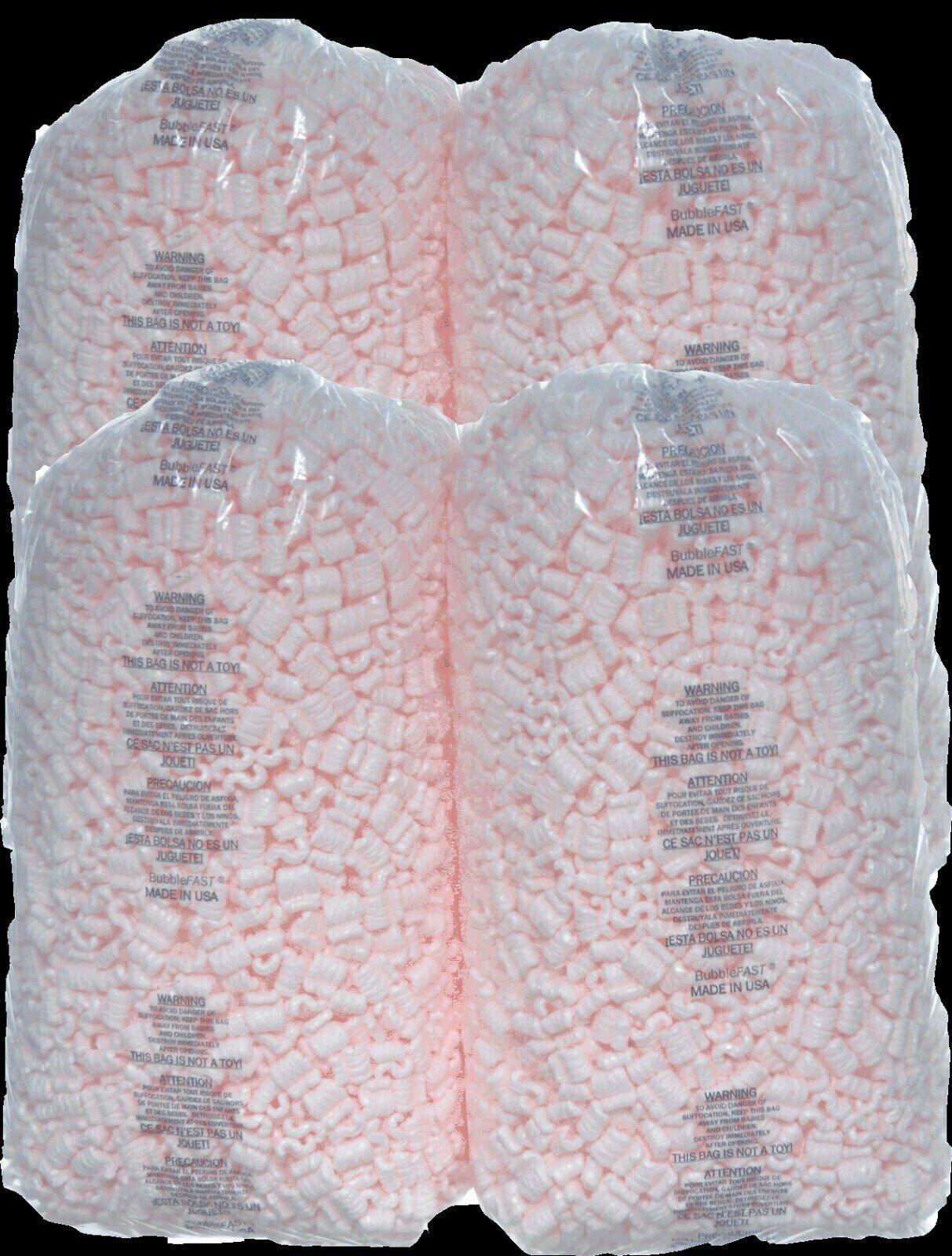 Packing Peanuts 14 cu ft lot  [(4) 3.5 cu ft Bags]  Pink Anti Static