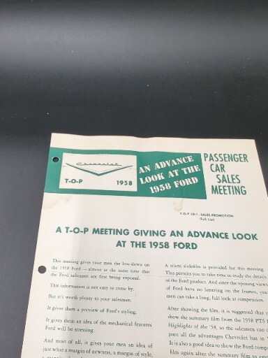 1958 Chevrolet Passenger Car Sales Meeting Dealer Brochure Advertising
