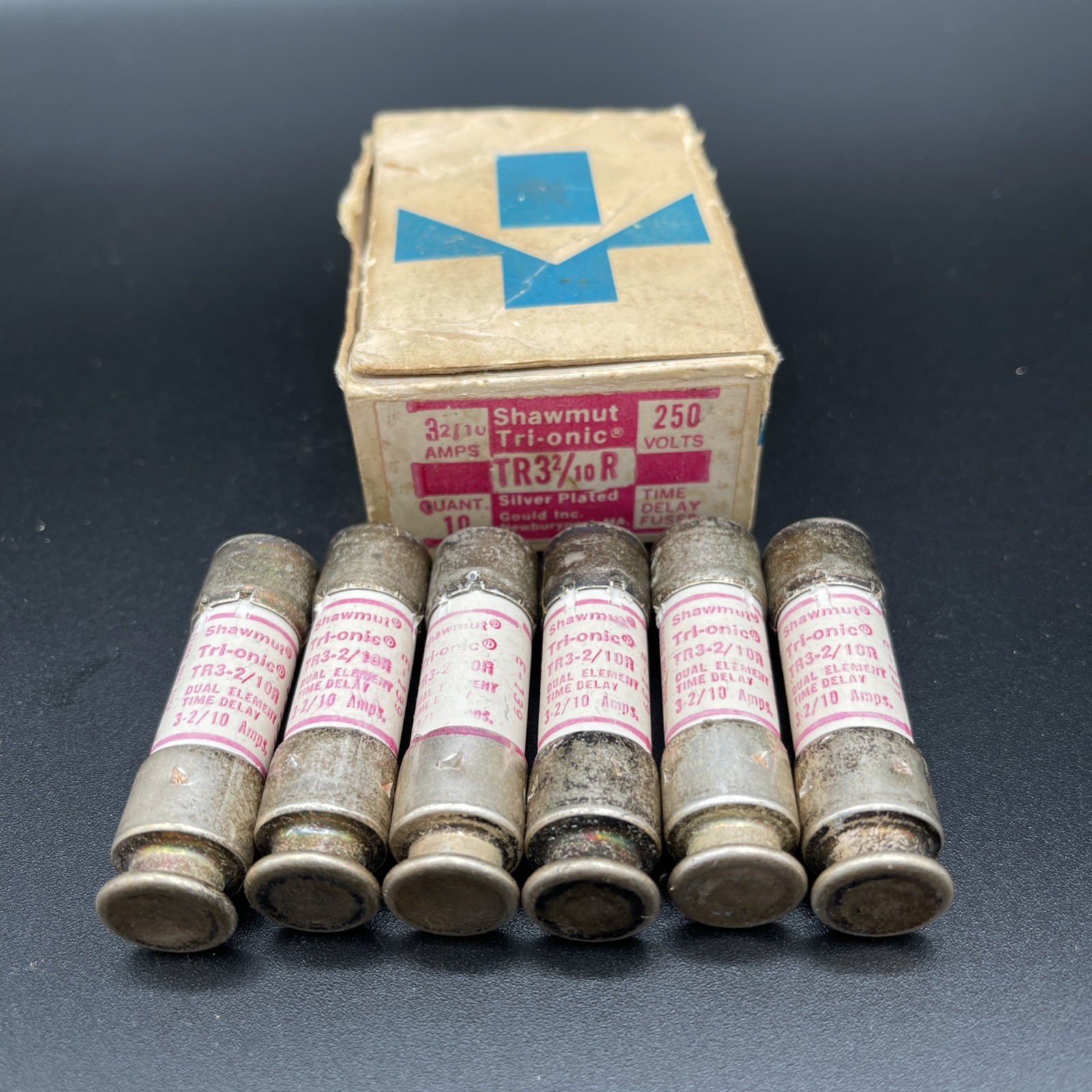 Gould () Shawmut TR3-2/10R TRI-ONIC Fuses 3.2A 250Vac 160Vdc Time Delay Lot 6