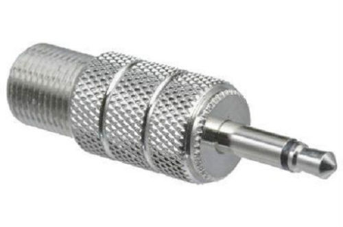 Adapter converter F TV female jack to 3.5mm 1/8" mono male plug pin RF COAXIAL