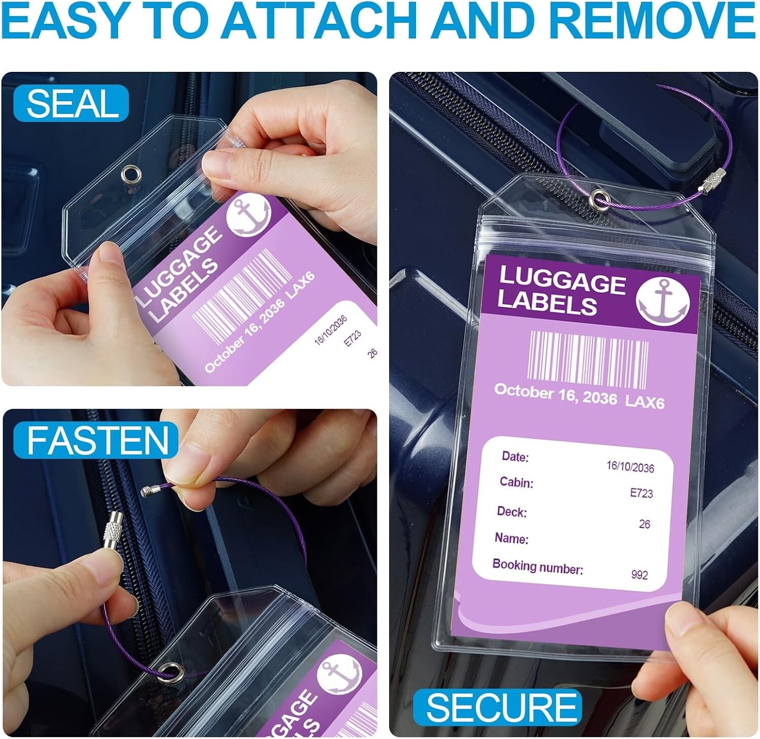 5/6 Pack Cruise Luggage Tag Holders for Carnival NCL Princess MSC Cruise Ships