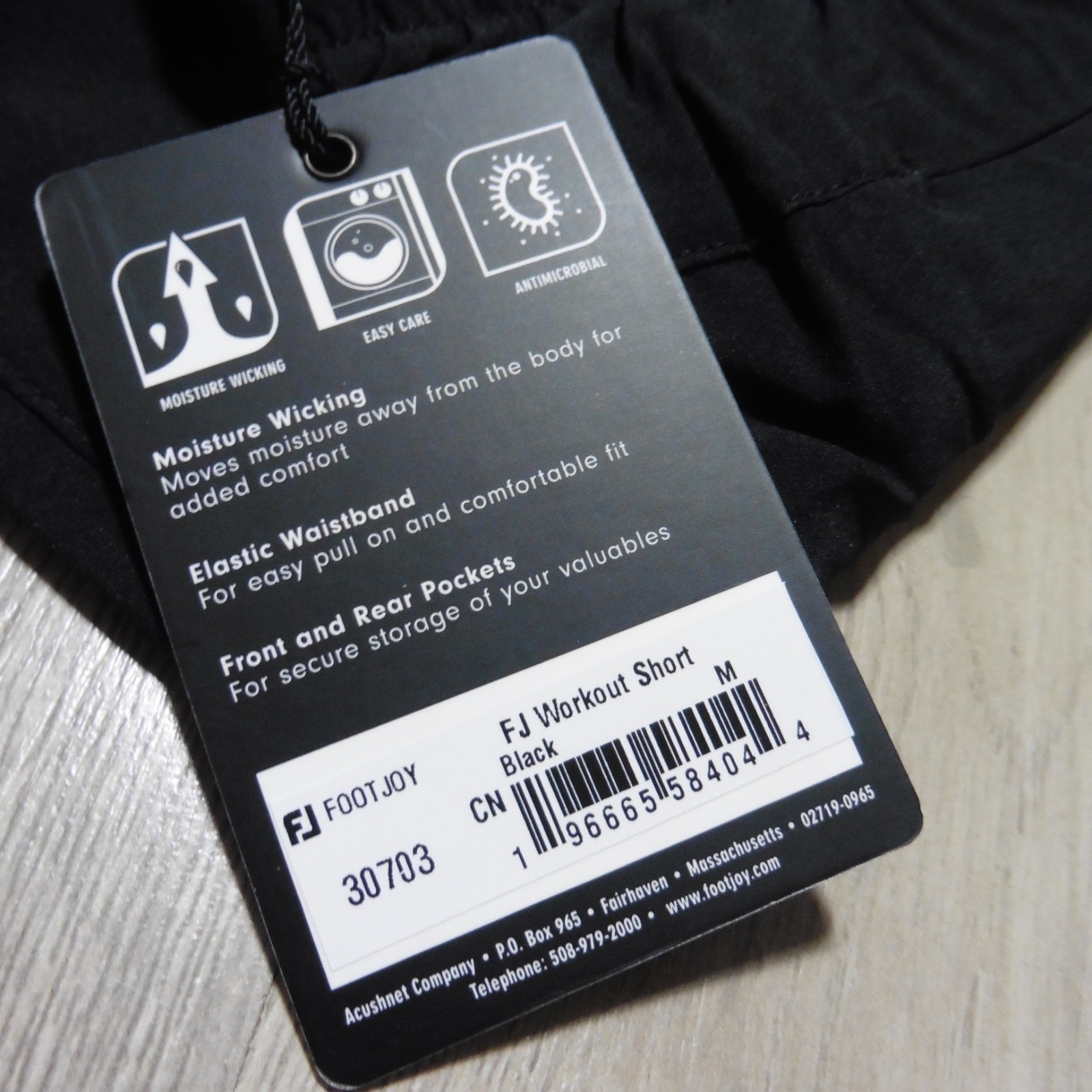 FOOTJOY Mens M L XL 2XL SHORTS BLACK GOLF WORKOUT TRAINING 8" POLYESTER SPANDEX