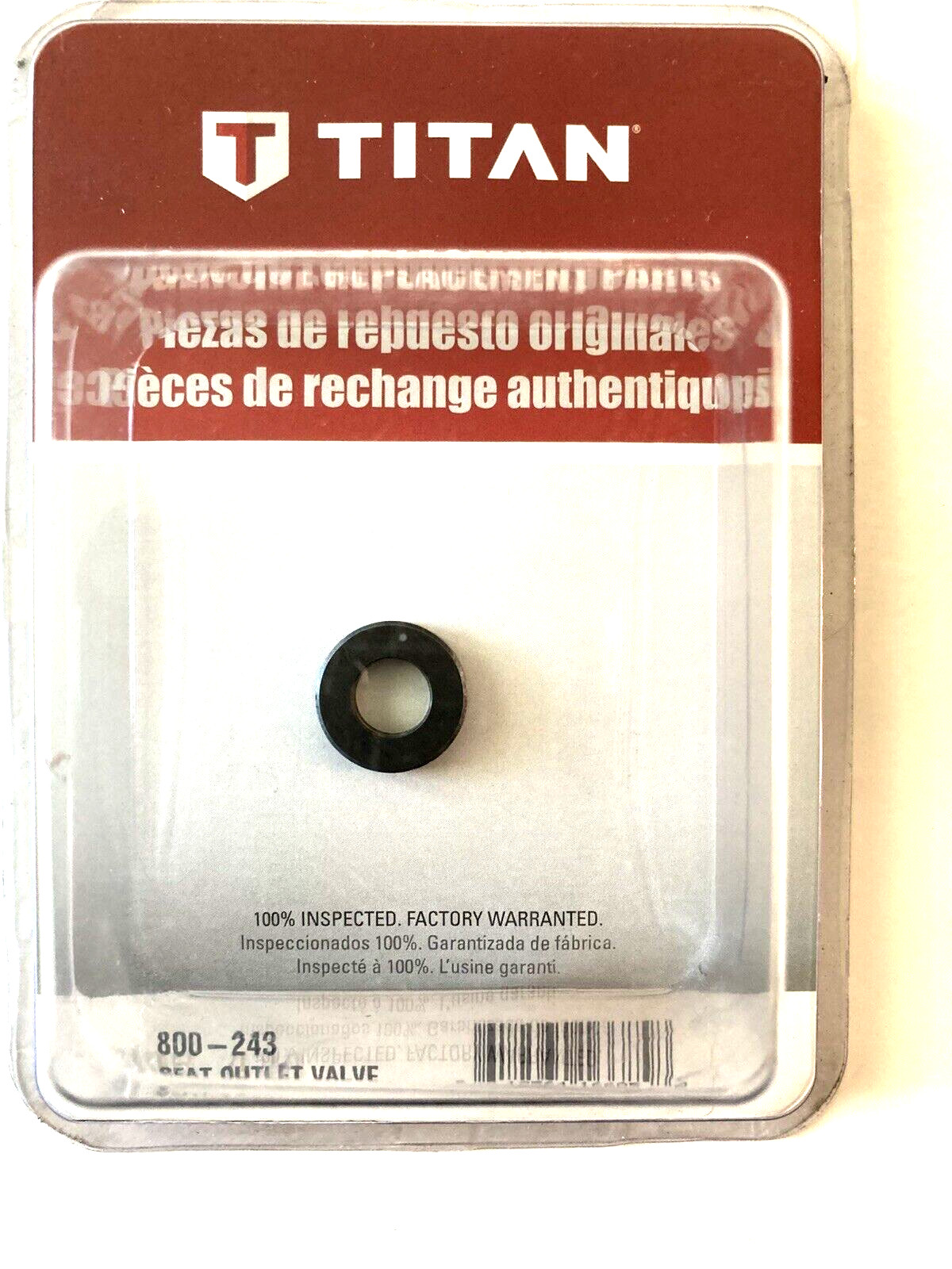 TITAN # 800-243  CARBIDE OUTLET VALVE SEAT  FOR  MANY SPRAYERS - SHIPS FREE