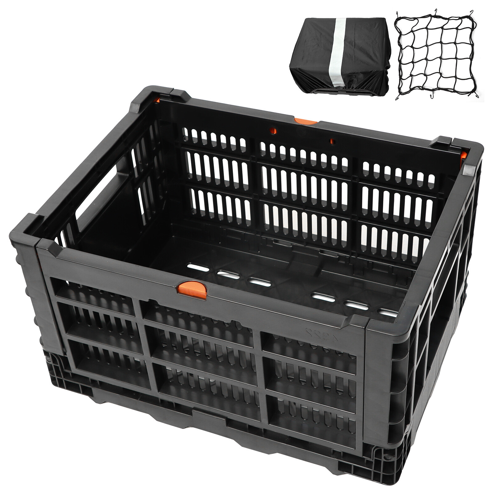 Bike Basket Rear 35L Large Capacity Foldable Bike Storage for Shopping Outings