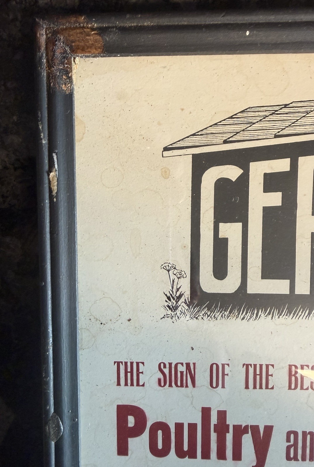 Rare Vtg Howard L. Davis Germ-Asid Graphic Advertising Farm Sign Glenolden PA