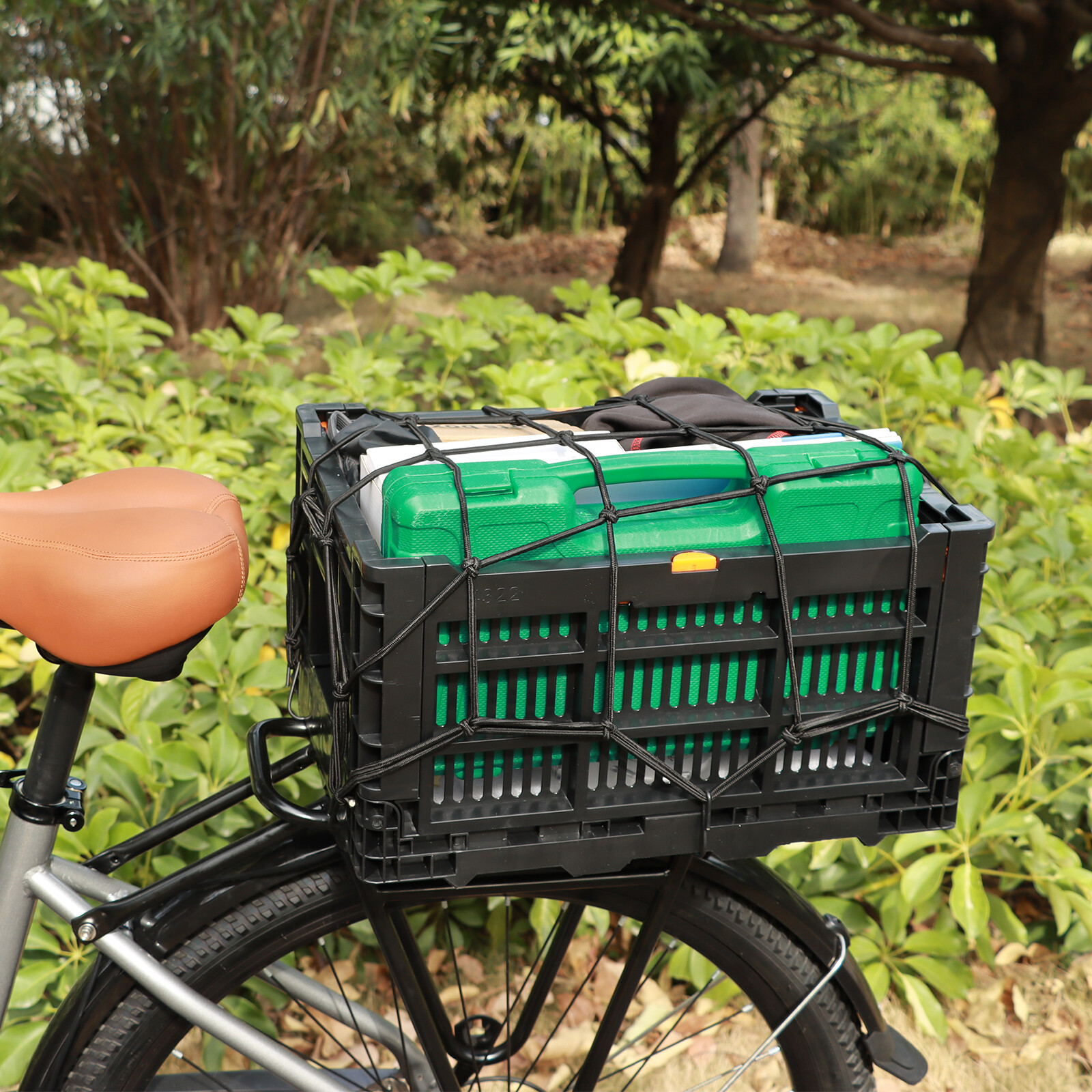 E-Bike Foldable Rear Basket, Rear Bicycle Cargo Rack, Ebike Storage Basket