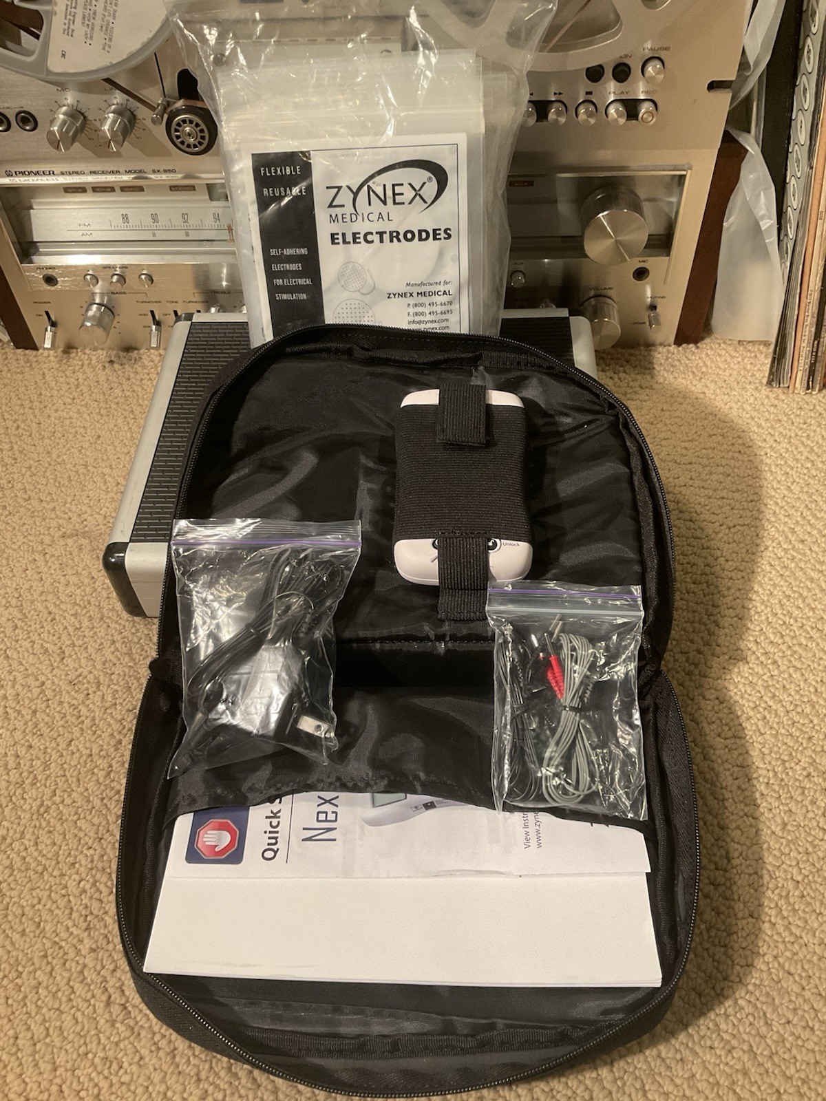 MINT Zynex Medical NexWave Electrotherapy Device Kit 27 Electrodes 4 Batteries