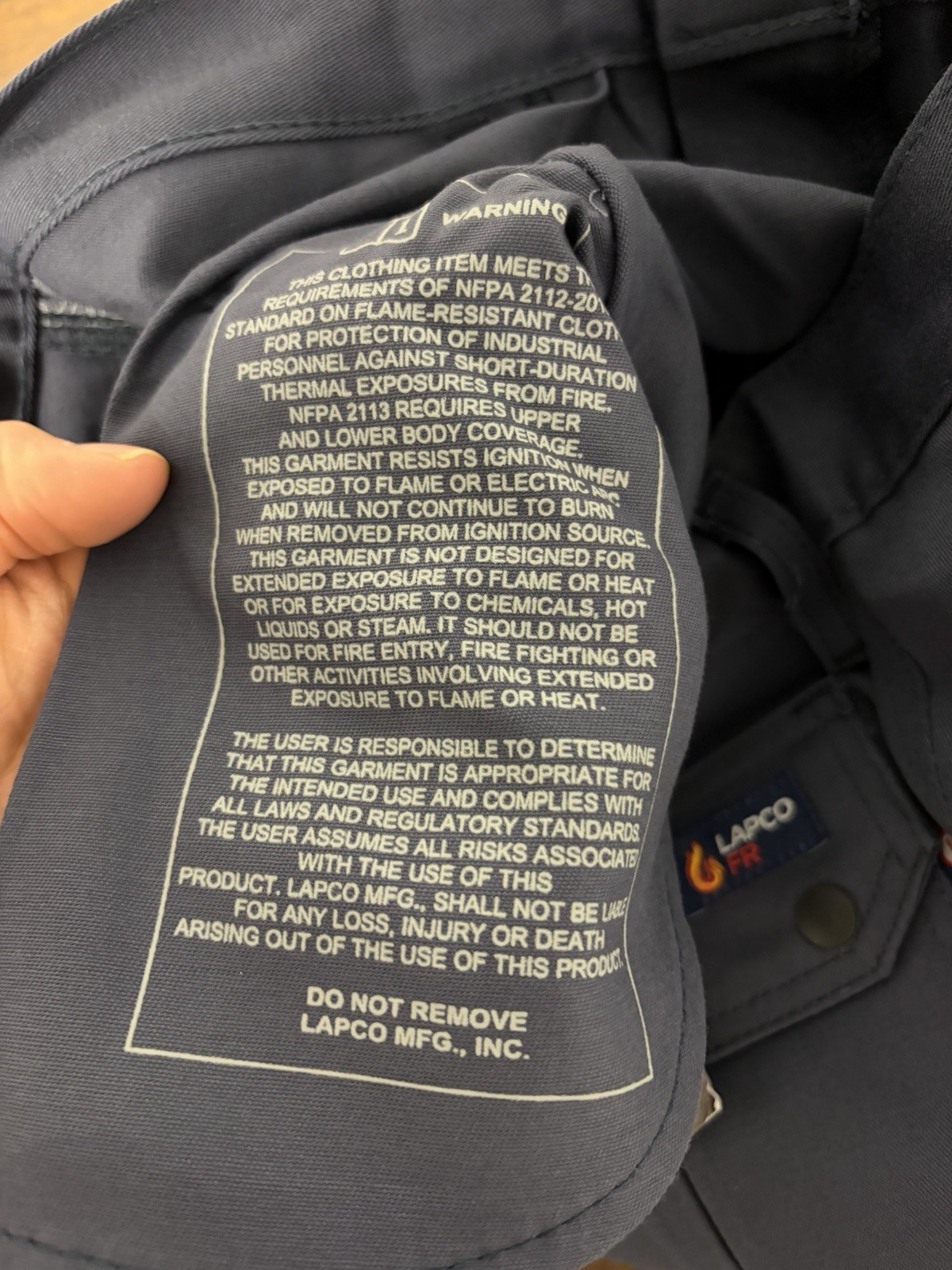 LAPCO FR Flame Resistant Mens Straight Pants New NWT 32x34 Navy Blue Twill 300