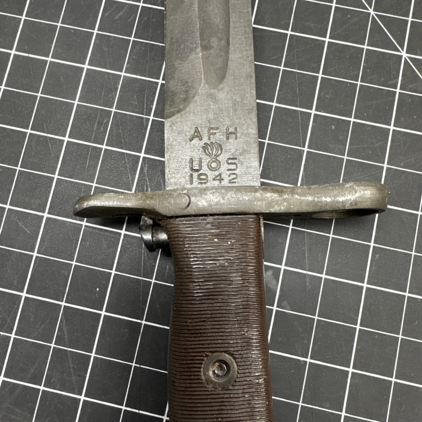 Excellent 16” WWII US Military Model 1942 AFH Rifle Bayonet + Scabbard A1