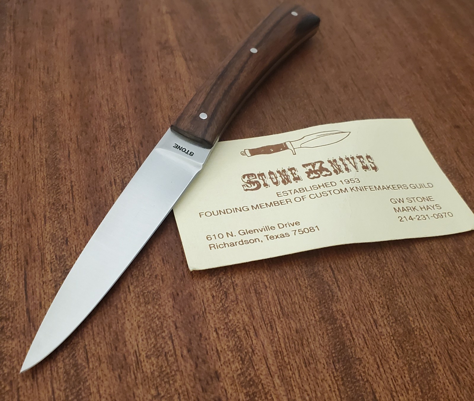 G.W. Stone Custom Handmade Small Fixed Blade EDC Knife New