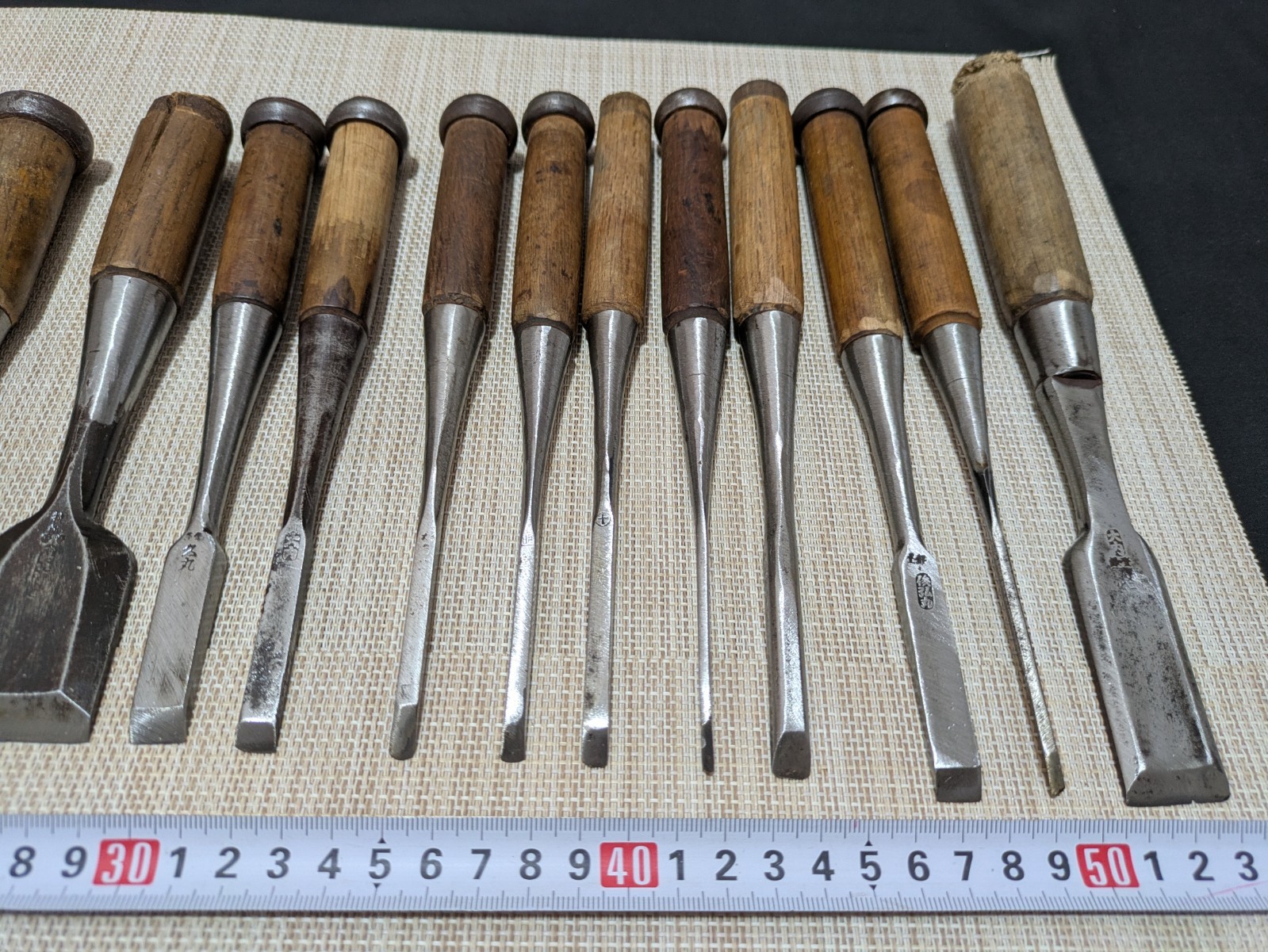 Japanese Chisel Nomi Carpenter Tool Set of 44 Hand Tool wood working R3376