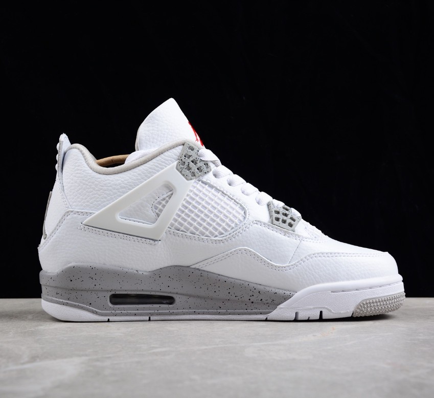 US Size 7-12 Jordan 4 Retro "White Oreo " Men's Basketball Shoes Mid Top