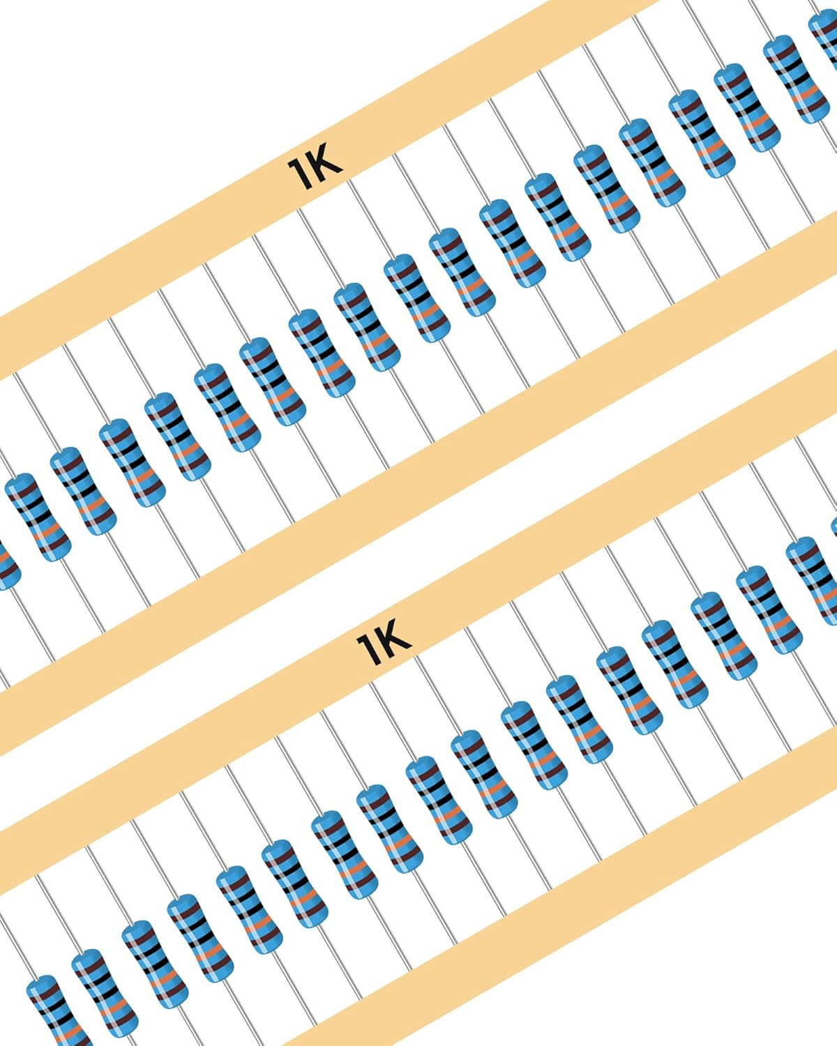 1000 PCS Resistor Kit 1/4 W +-1% Premium Metal Film Resistors Assortment Kit, 25