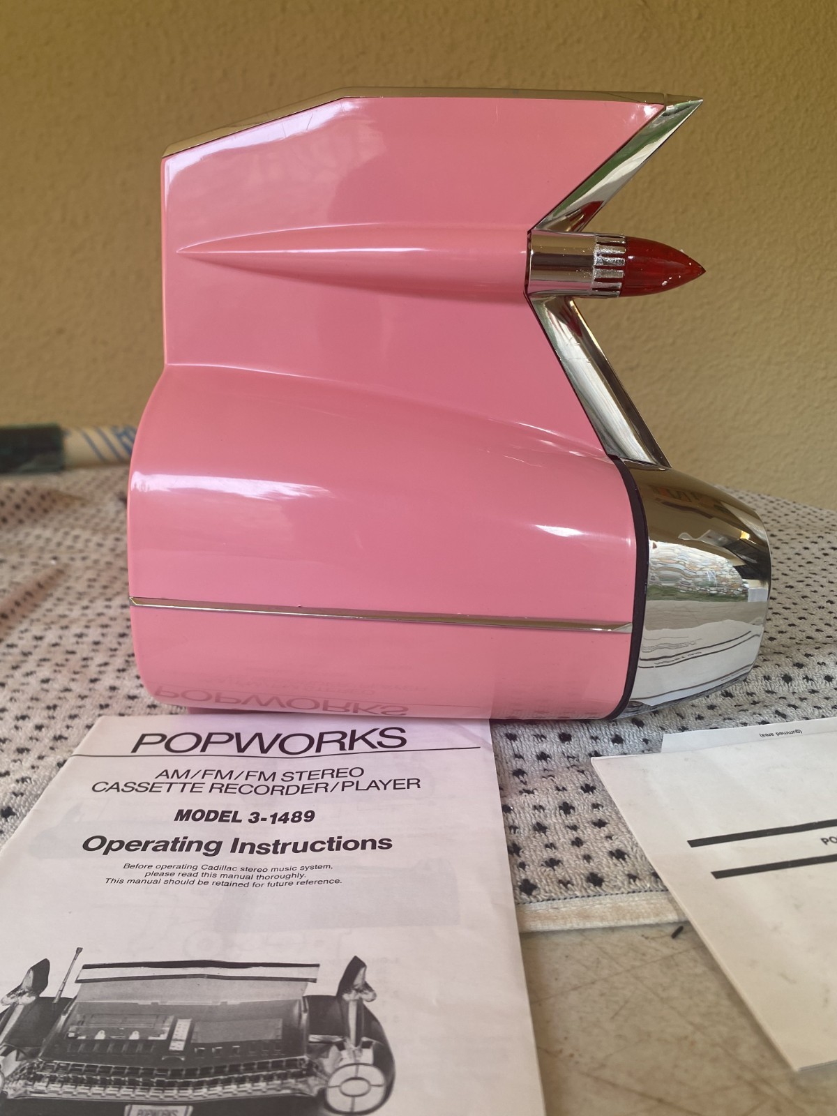 Vintage Boombox CADILLAC RADIO By Popworks 3-1489 Cassette AM FM ***SEE VIDEO***