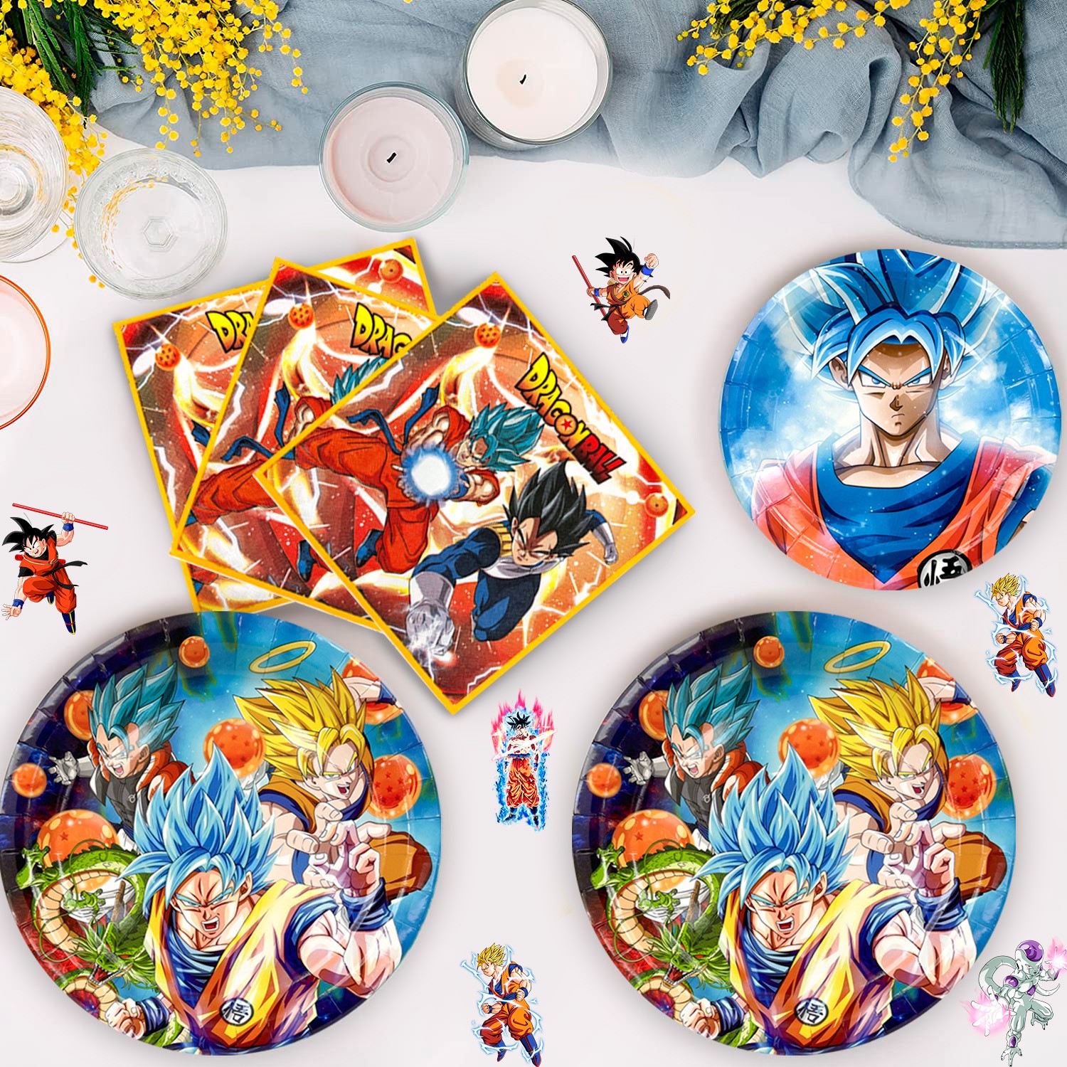 111Pcs Dragon Ball Z Goku Birthday Party Decorations Balloons Cups Plates Banner
