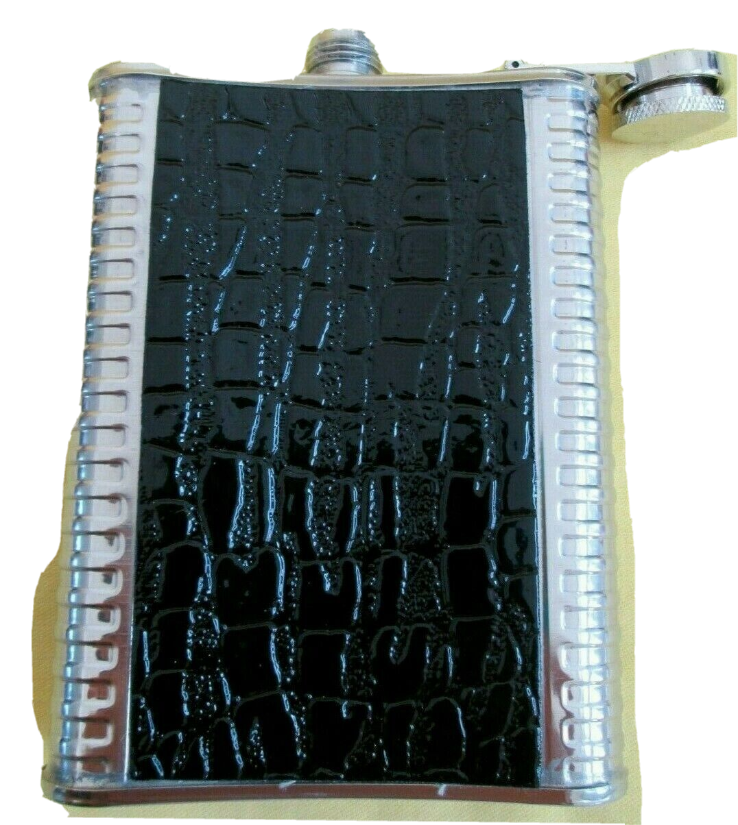 KGB Metal Flask with 2 insignias/5"x4"x1"/8 oz/USSR-CCCP-RU/NEW!FREE SHIP IN US