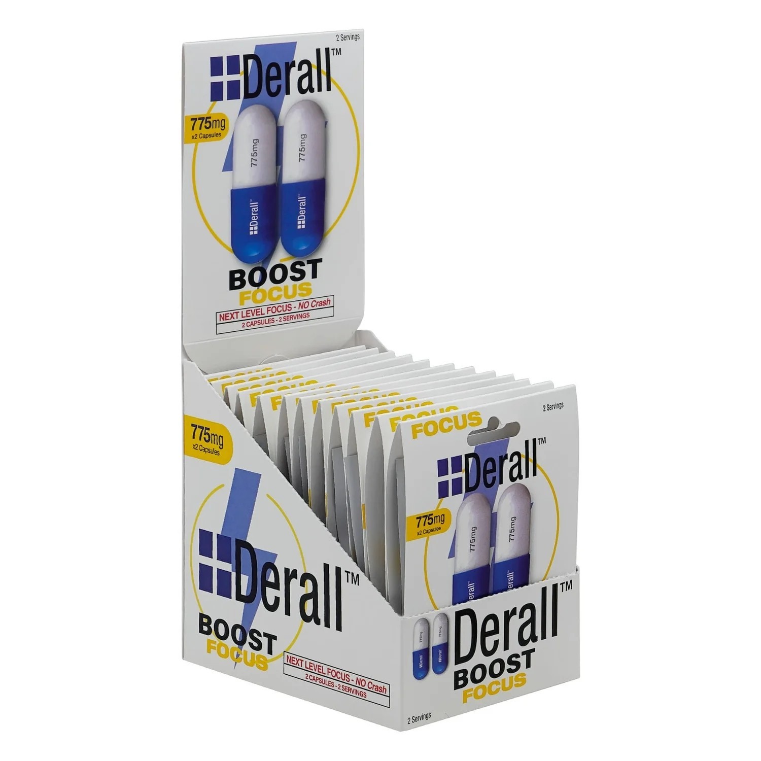 Derall Boost Energize Mental Focus Top Level 775mg 48 Caps - No Crash Exp 02/28