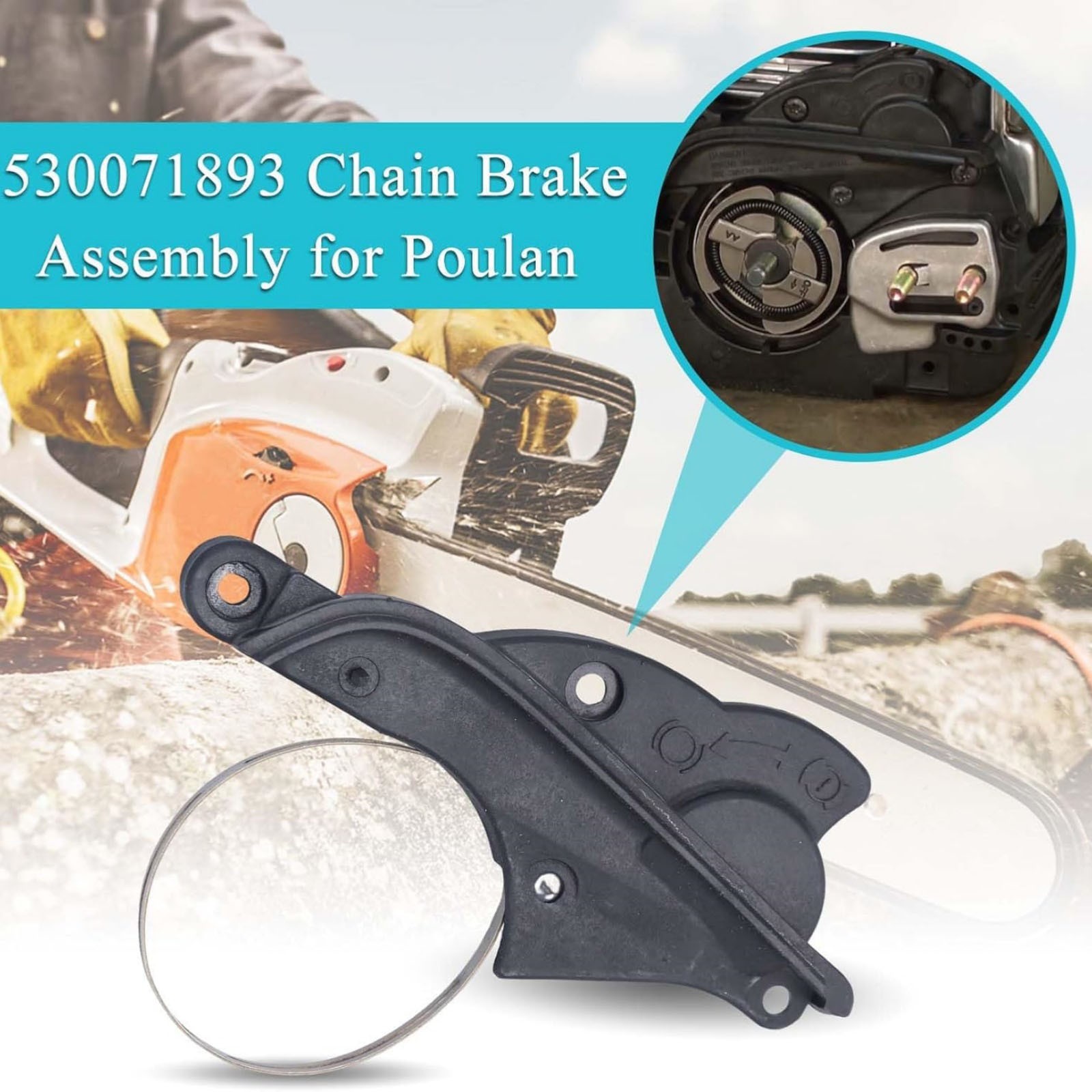530071893 1 peak Chainsaw Chain Brake Assembly For Poulan P3314 P3314WS P3416