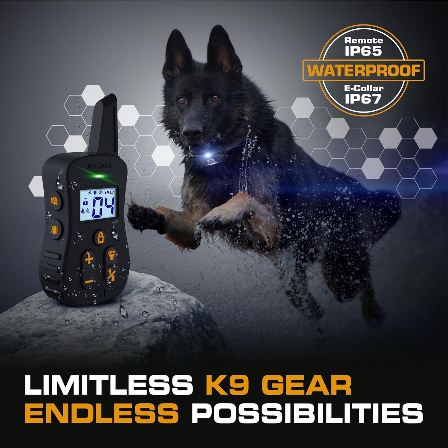 INVIROX Dog Shock Collars [Ultra K9 X2] 124 Training Levels, 4 Powerful Modes.