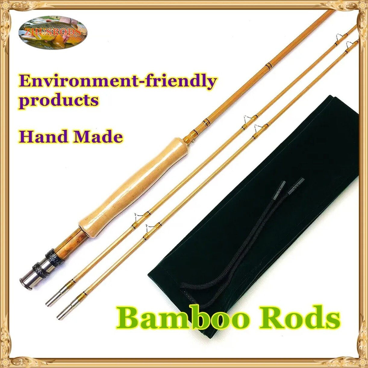 Garrison 209 7' 6" ~ 5 wt / ZHUSRODS Vintage Bamboo Fly Rods / Fly Fishing Rods