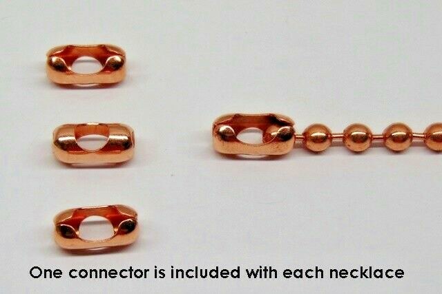 100% COPPER BALL CHAIN Necklace 6.3mm bead ~ #13 size Various Lengths w/ Clasp