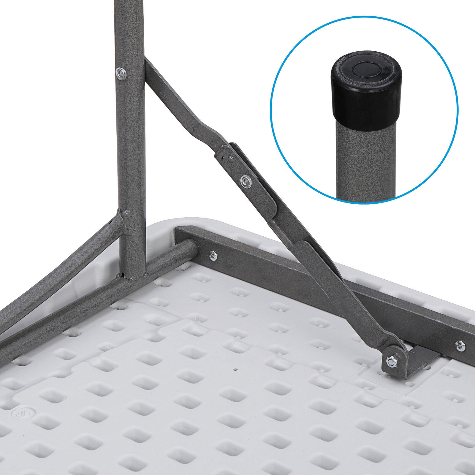 3 ft Heavy Duty Portable Plastic Folding Table Square Card Utility Table White