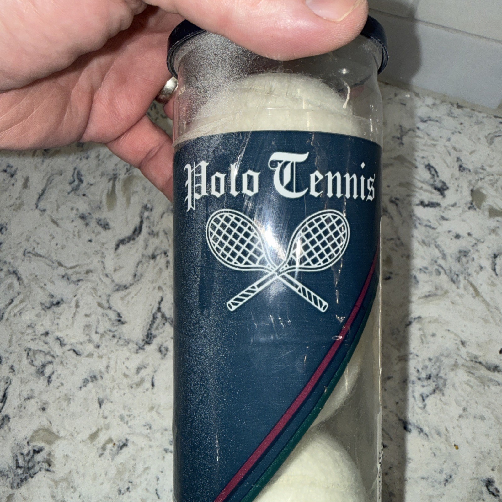 Vintage Unopened Ralph Lauren Polo 3 Tennis Balls Pony w/ Red, Blue Logos New