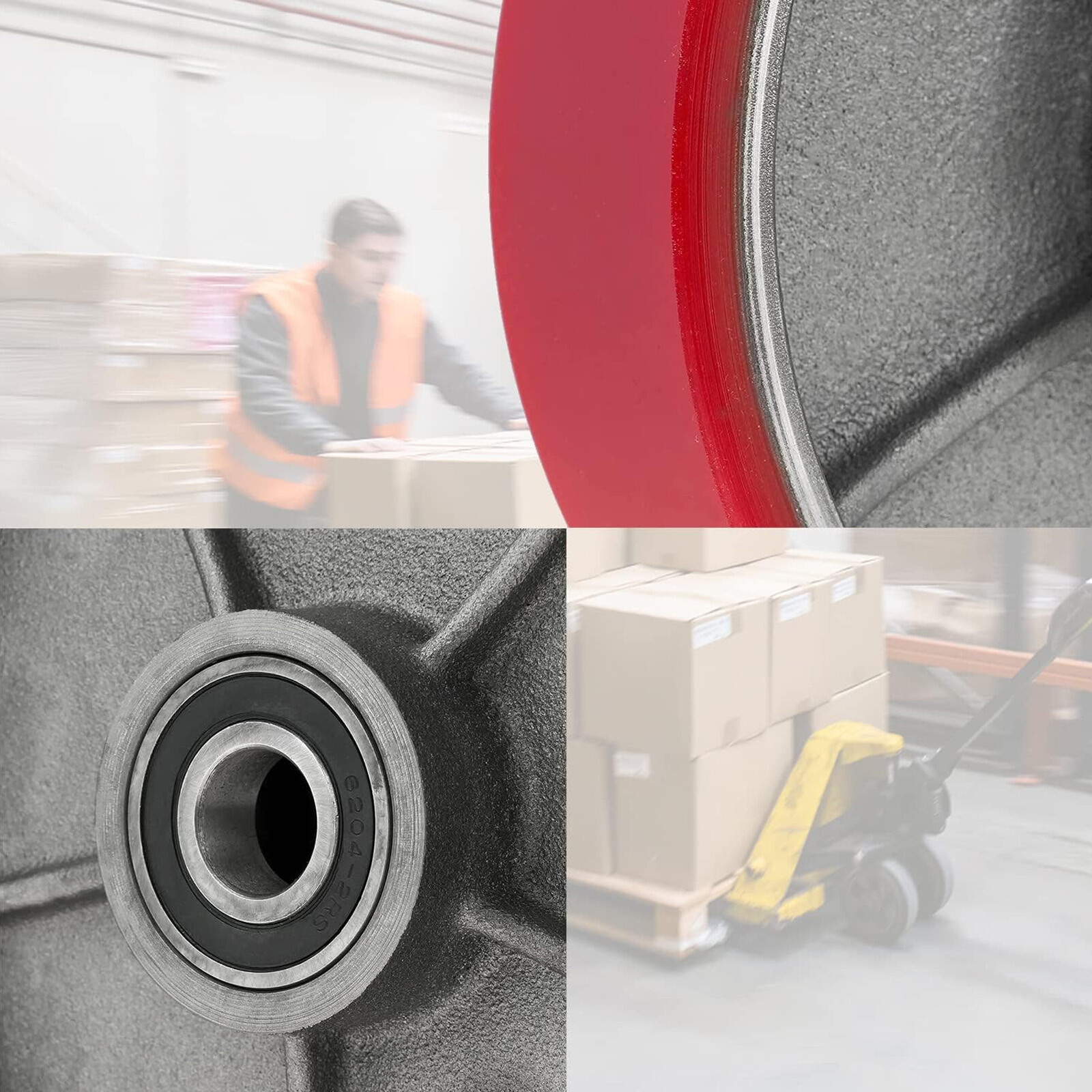 Pallet Jack Lift Truck Steer Load Wheels Set Replacement Kit 20mm ID Bearings