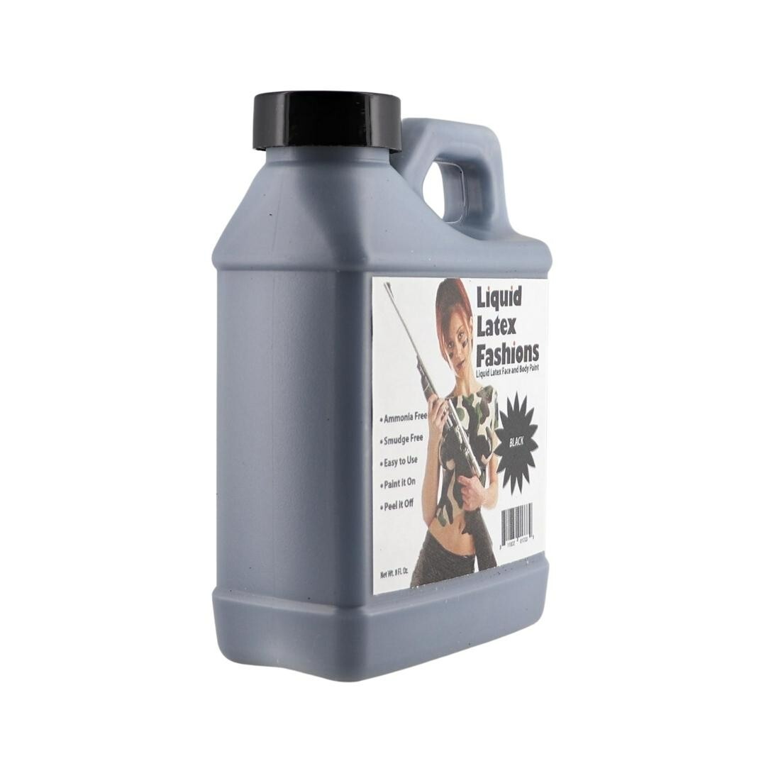 Liquid Latex - Black - 8 Fl Oz, Face and Body Paint, Ideal for Halloween