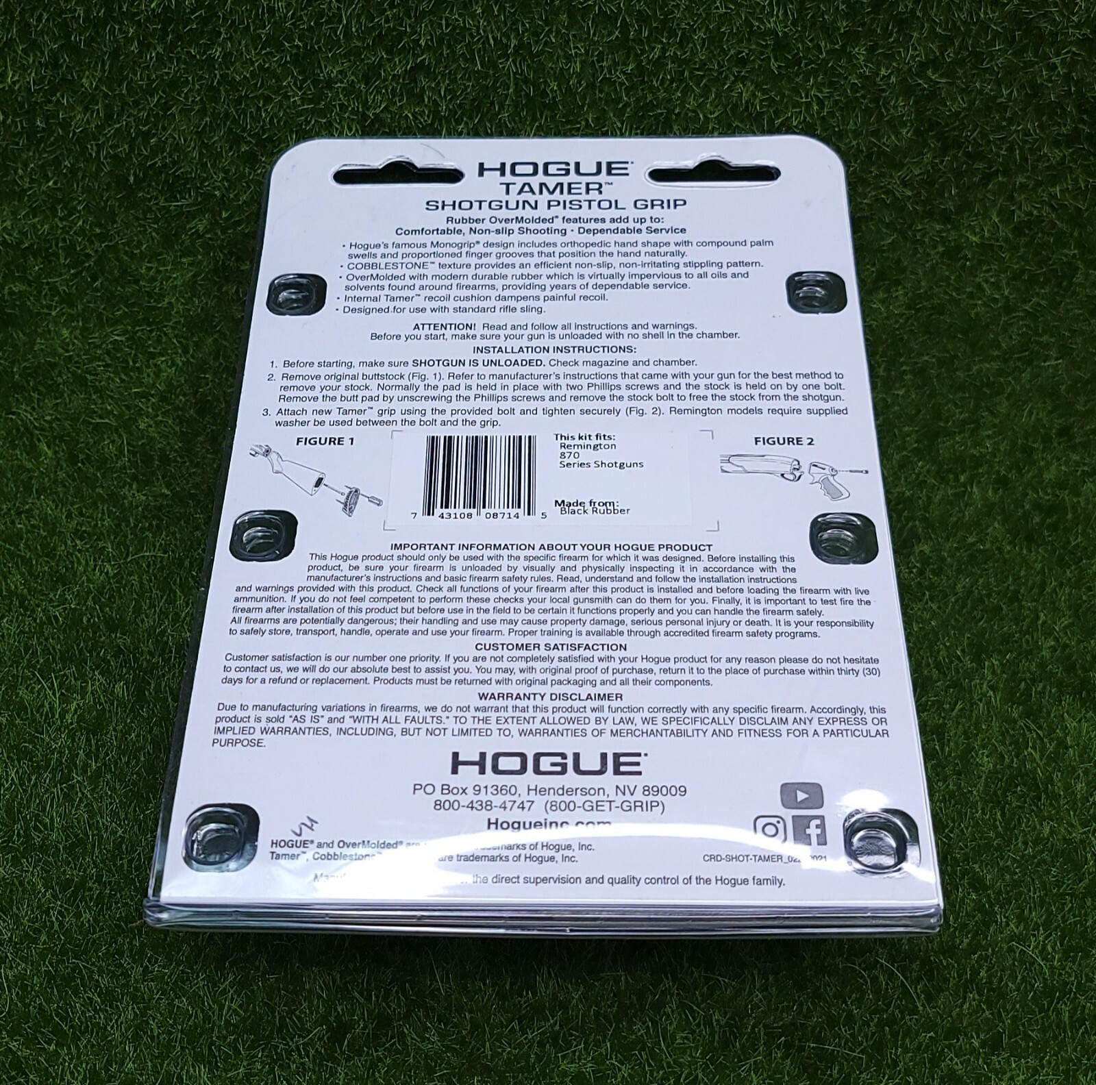 Hogue Remington 870 12-Gauge Tamer Shotgun Pistol Grip, Black - 08714