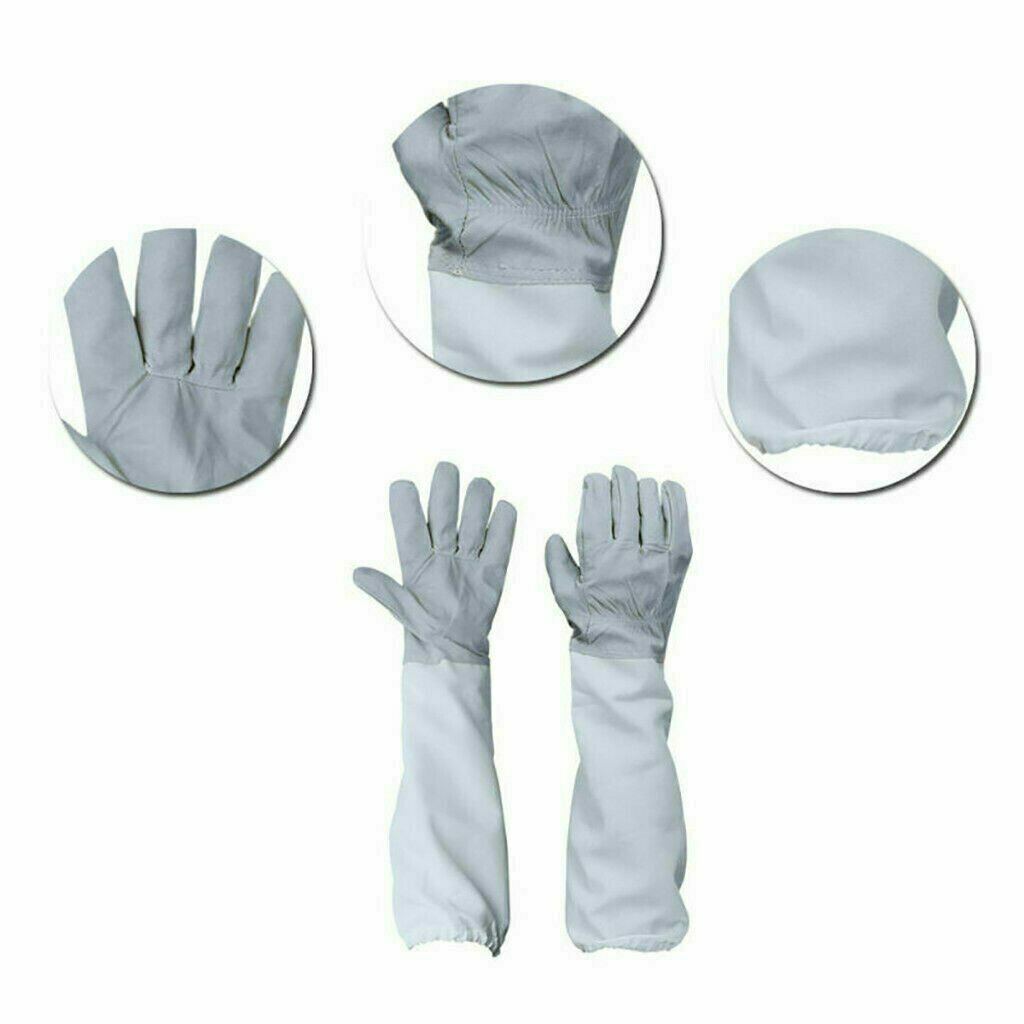Protective Beekeeping Jacket Veil Suit + 1 Pair Beekeeping Long Sleeve Gloves US