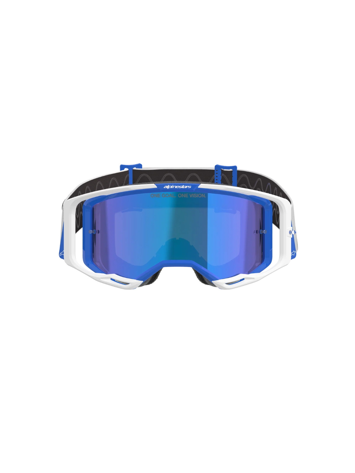 Alpinestars Vision 8 MX ATV Goggle - Corp - Blue/White - Blue Mirror Lens
